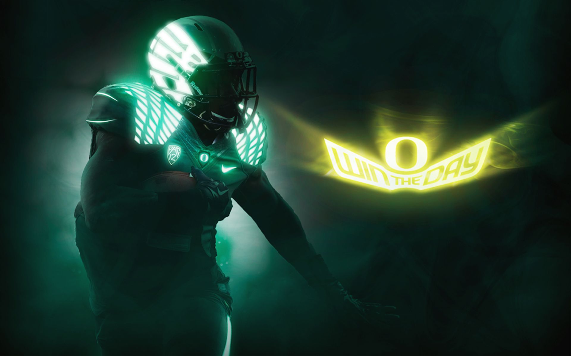 Casco Oregon Ducks luminoso verde, 1920x1197 1080p, PC