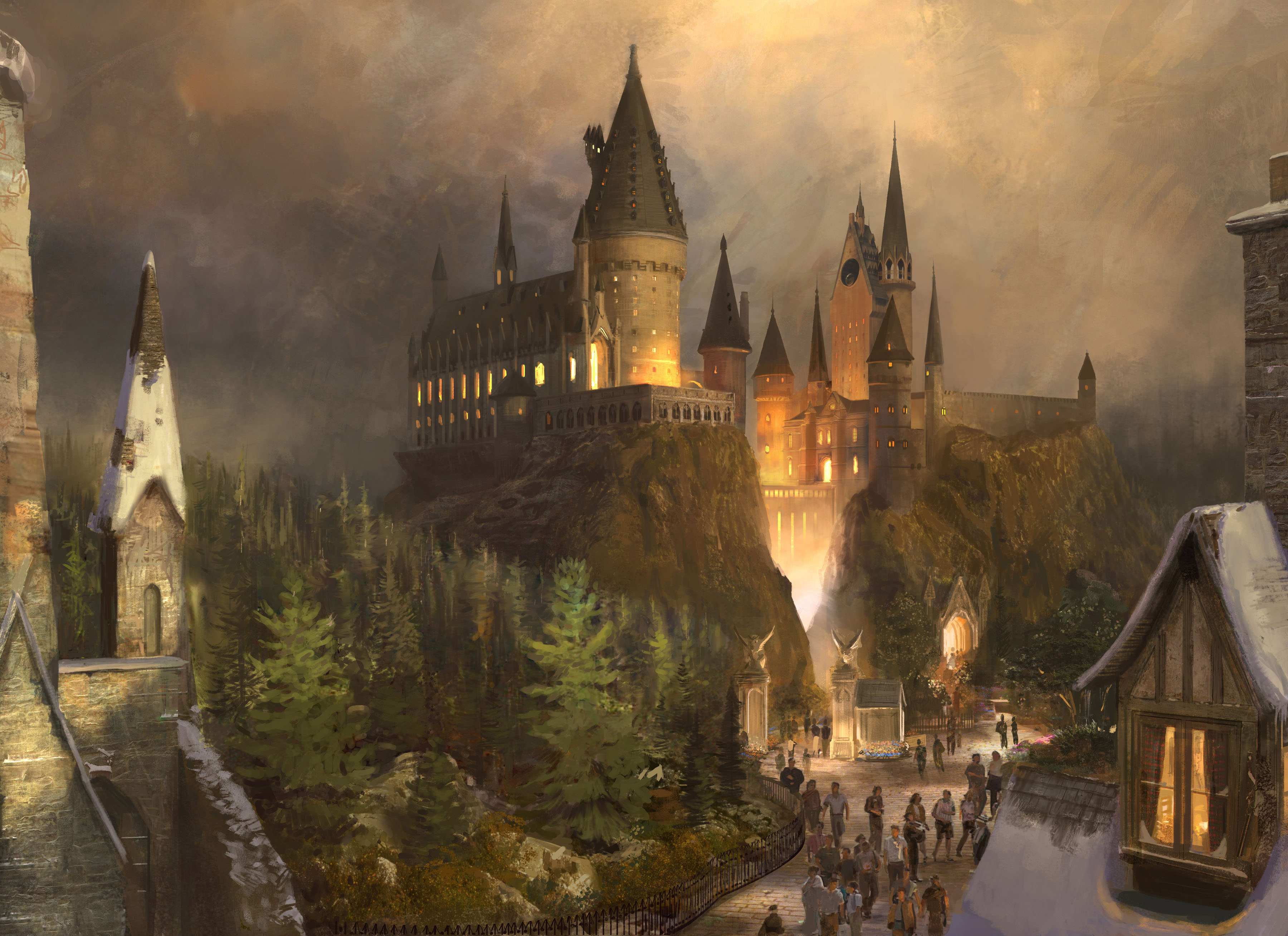 Castello di Hogwarts dipinto, 3600x2615 WQXGA, Desktop