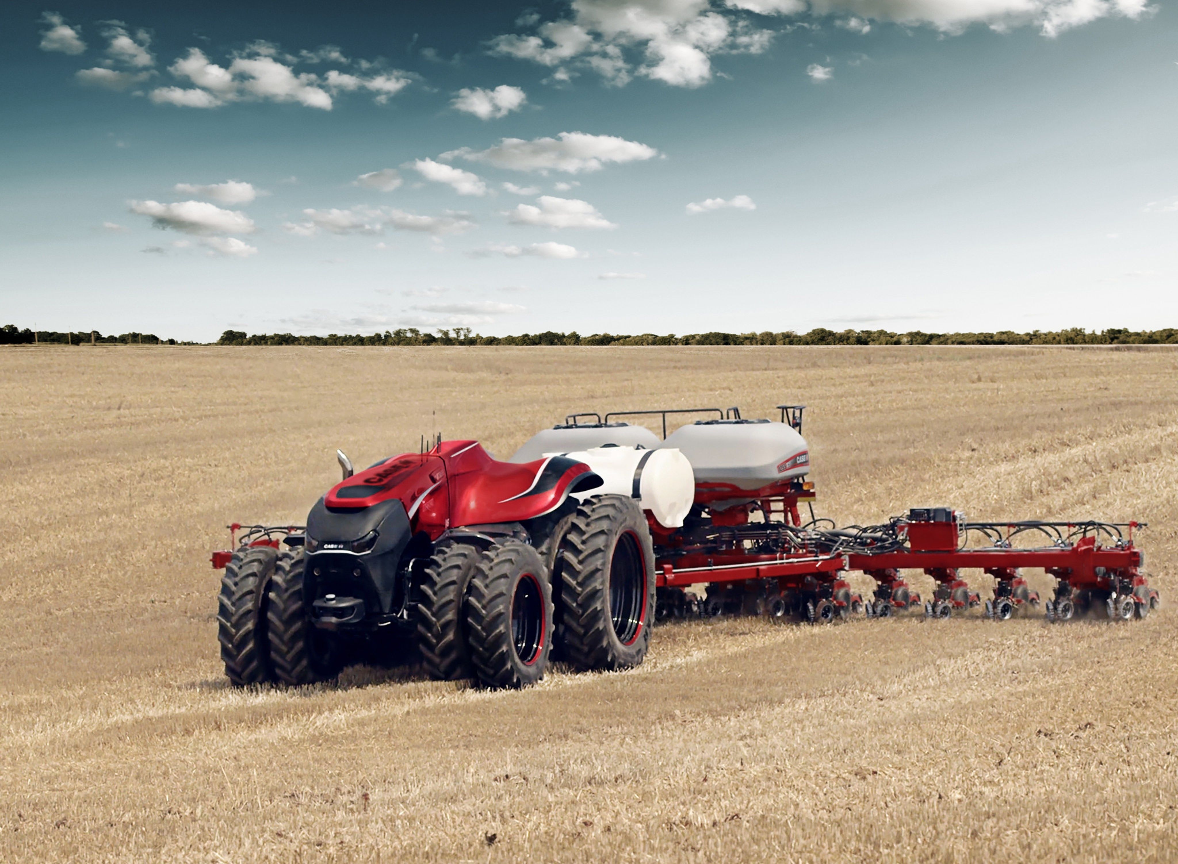 Trattore rosso Case IH in campo, 4096x3006 4K Ultra HD, Monitor 4K