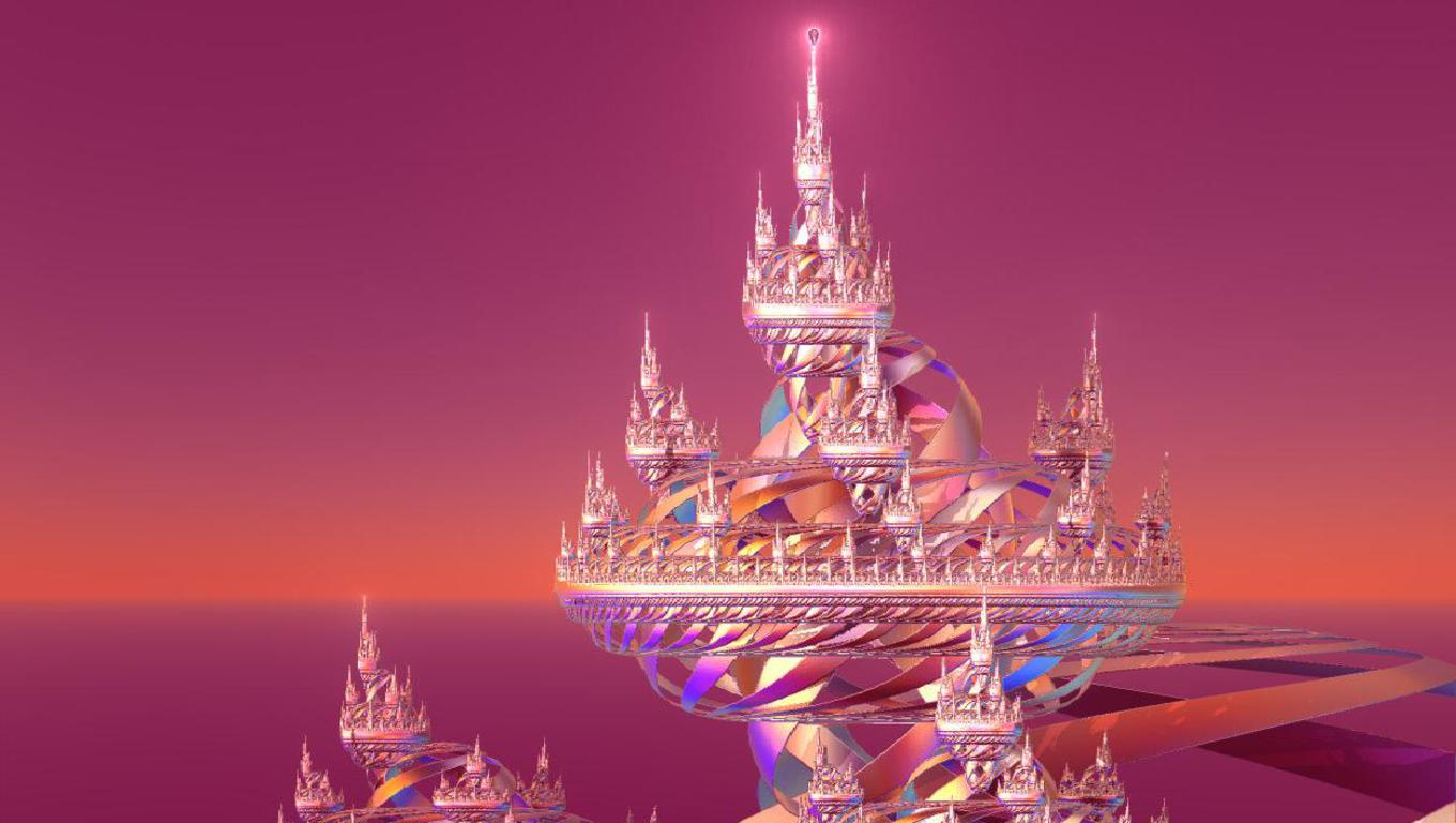 Castello da principessa fantasy rosa, 1360x768 HD, Desktop