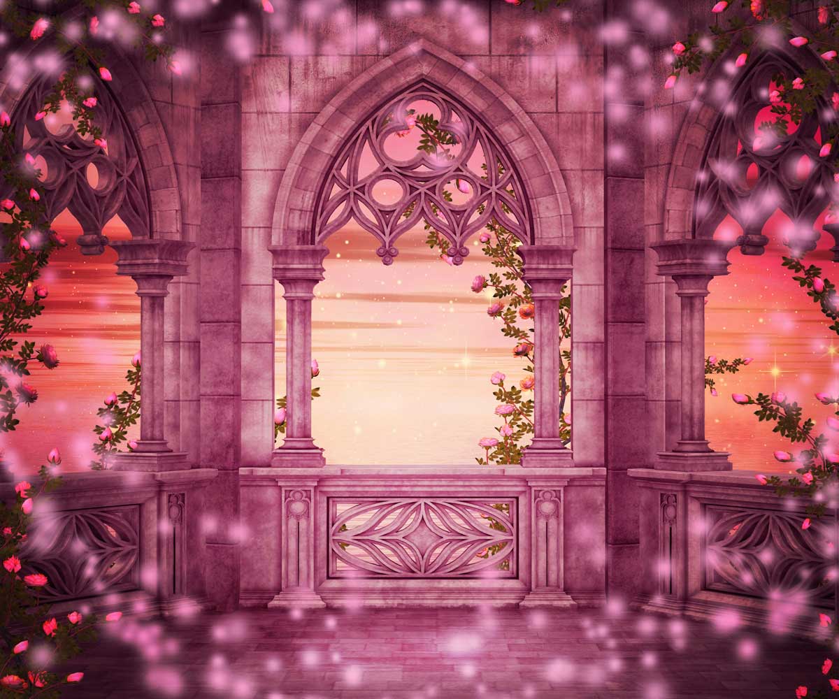 Balcone castello fantasy rosa, 1200x1000 HD, Desktop