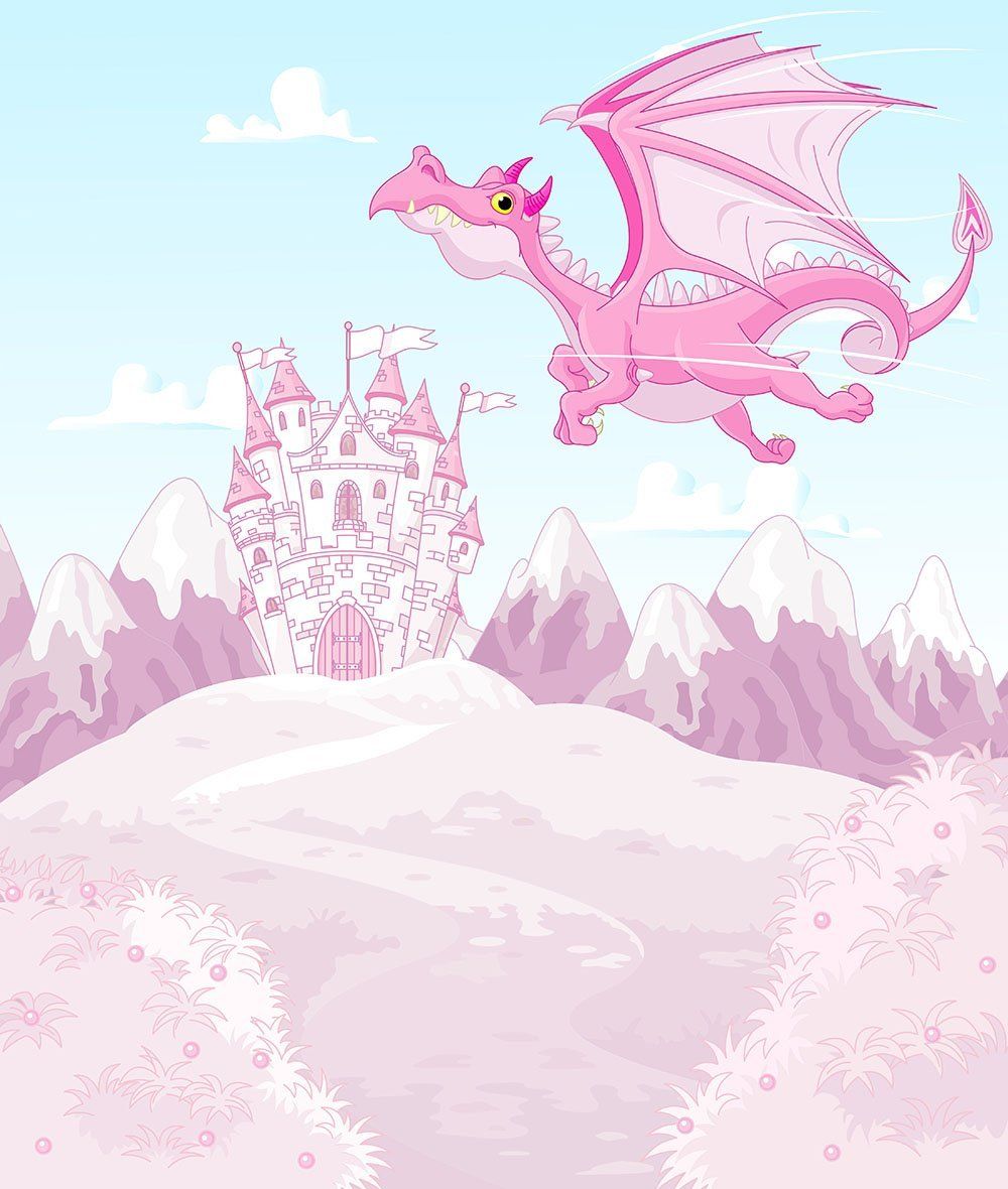 Drago rosa e castello principesse, 1000x1180 Verticale, Mobile
