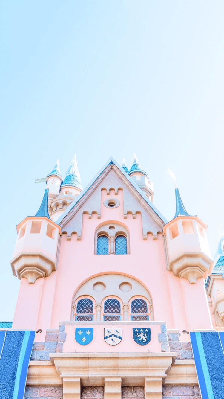 Castello rosa pastello Disneyland, 750x1334 Full HD Verticale, iPhone
