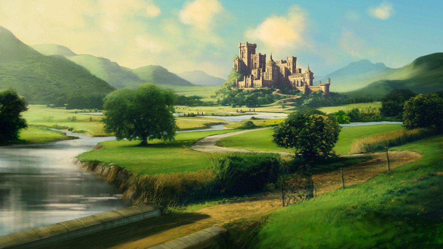Castello su collina verde, 1500x844 720p, iMac