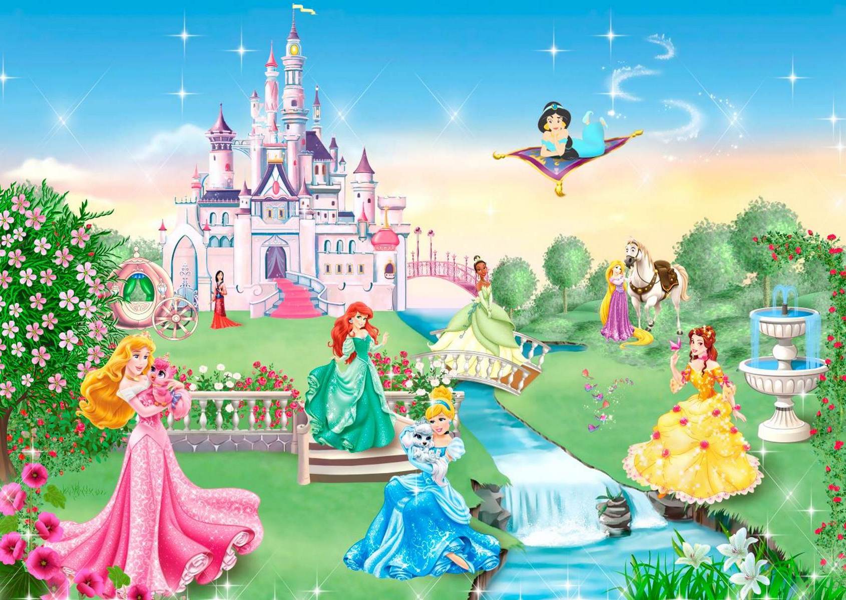 Principesse Disney nel giardino del castello, 1690x1200 HD Ready, PC