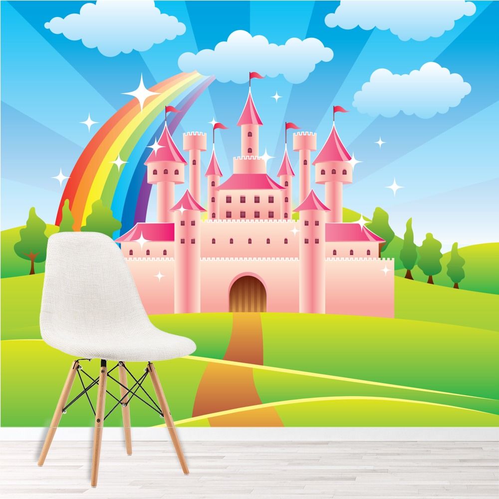 Castello rosa da principessa con arcobaleno, 1000x1000 HD, iMac