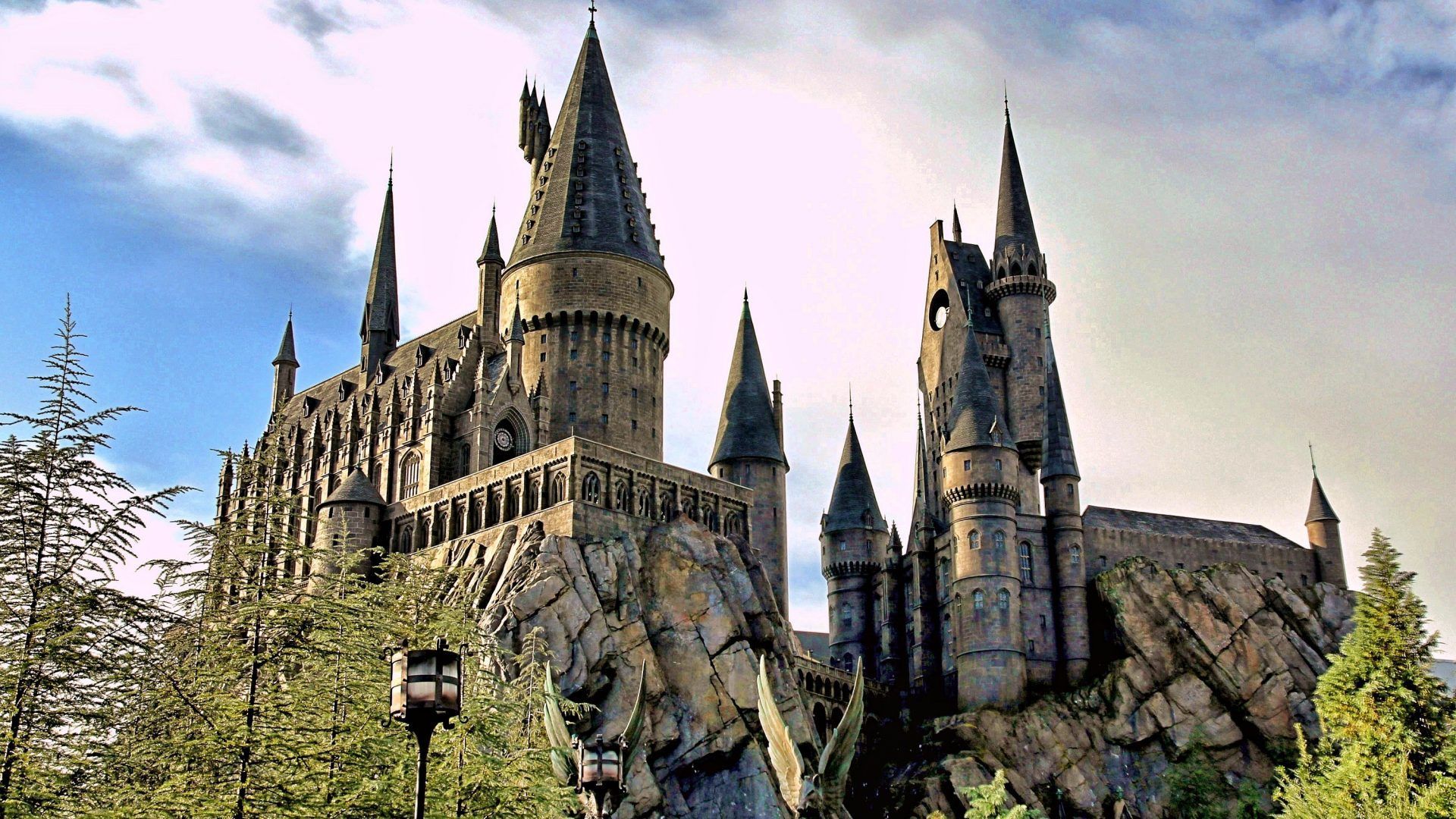 Castello di Hogwarts, torri, 1920x1080 Full HD, Desktop