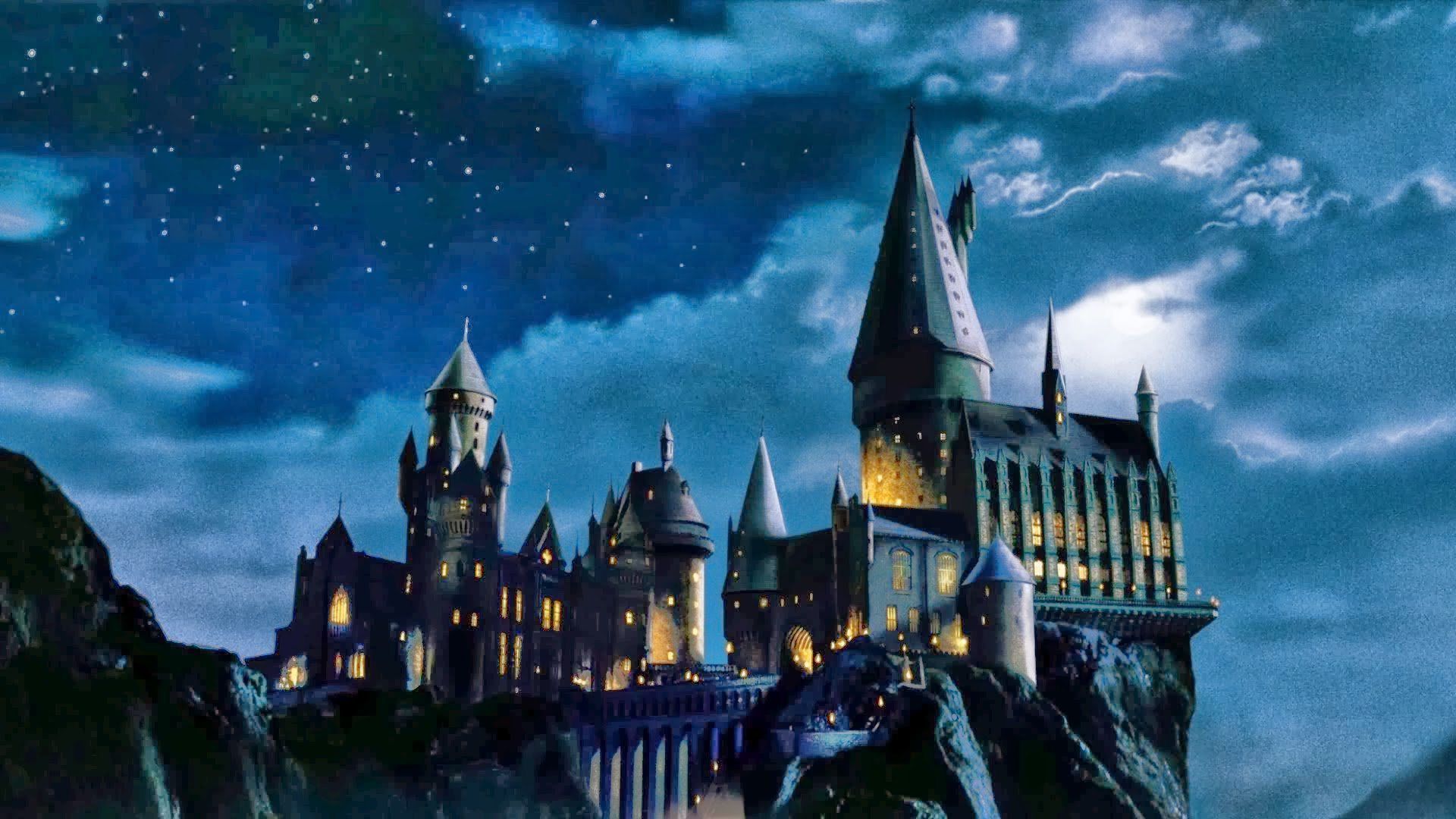Castello di Hogwarts notturno, 1920x1080 Full HD, PC Desktop