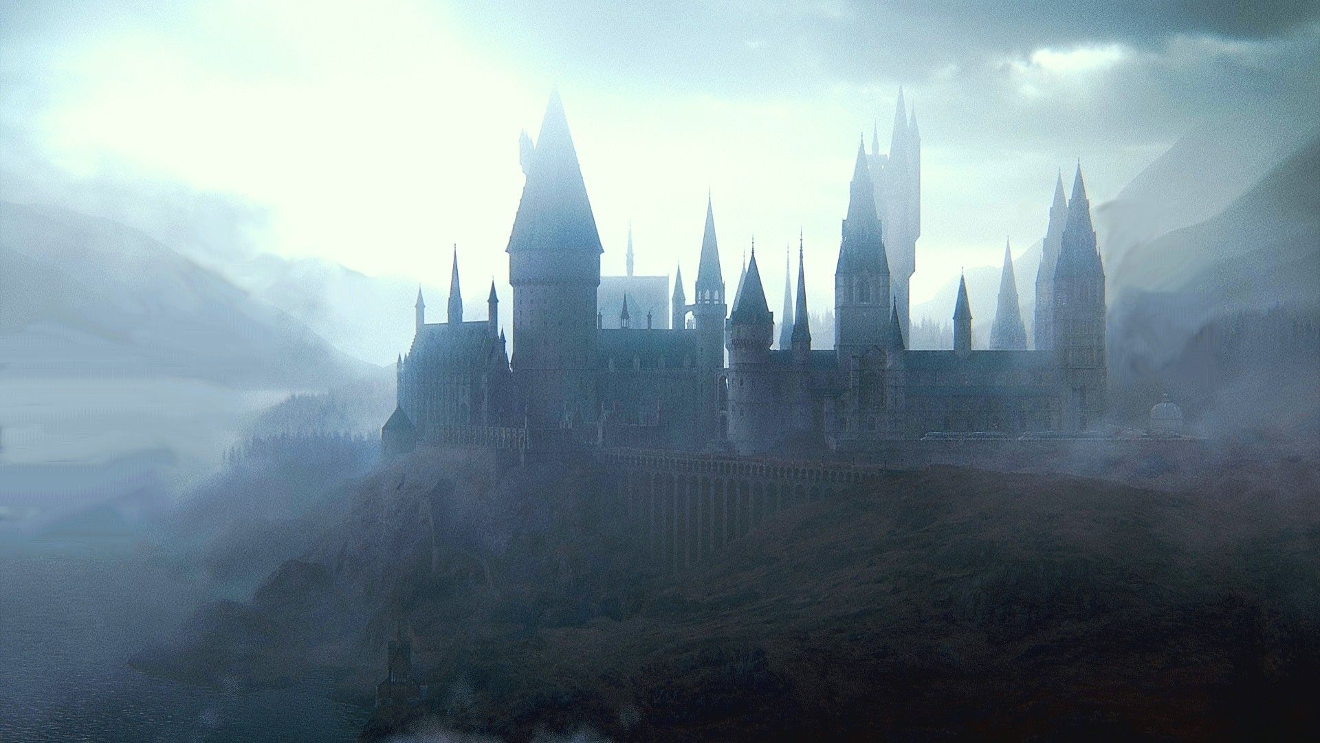 Castello di Hogwarts nella nebbia, scuola di magia, 1920x1081 1080p, Desktop