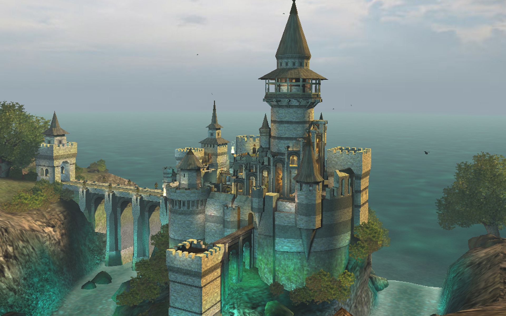 Castello fantasy su scogliera, 1920x1200 WUXGA, Desktop