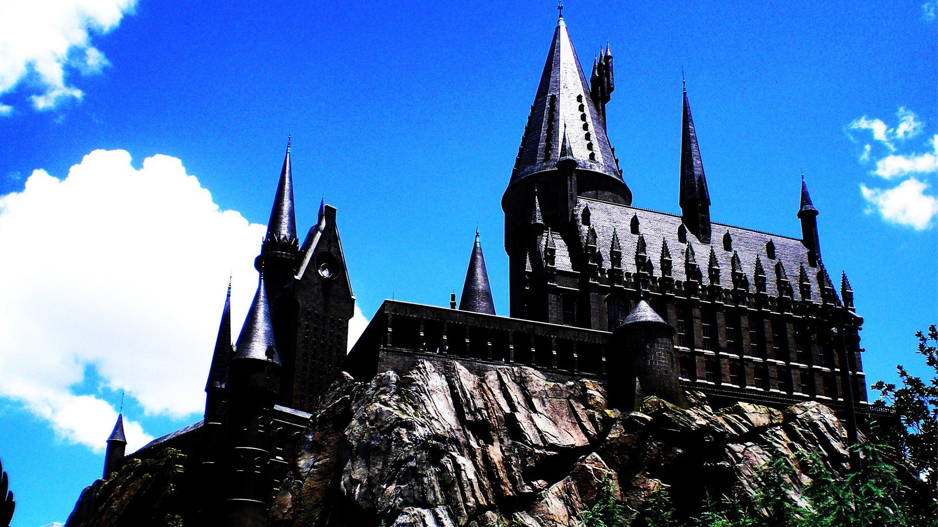 Castello di Hogwarts, cielo blu, 1920x1080 Full HD 1080p, PC Desktop