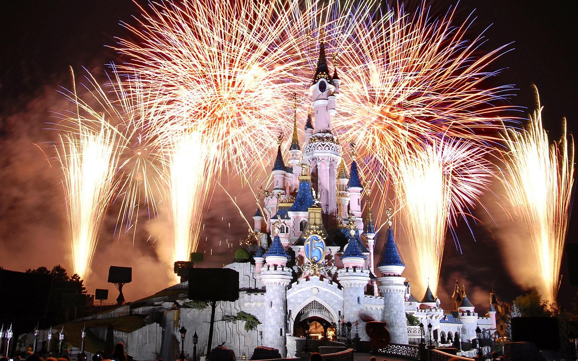 Castello Disney con fuochi d'artificio, 1920x1200 Full HD+, Desktop