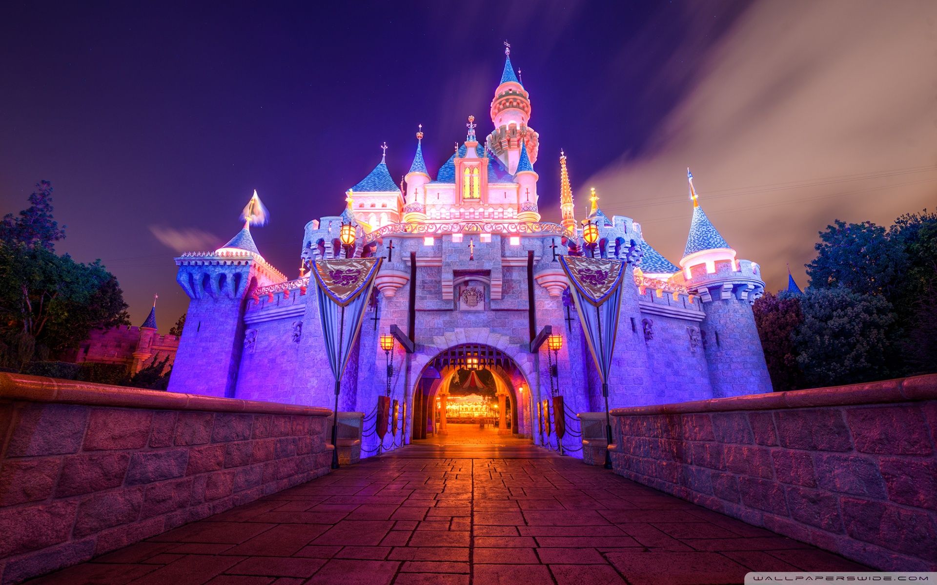 Castello Disneyland illuminato notte, 1920x1200 WUXGA, iMac