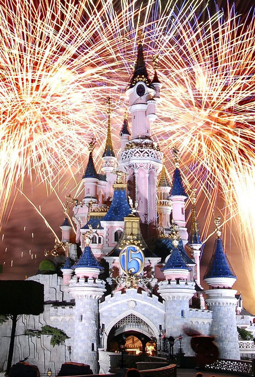 Castello Disney con fuochi d'artificio, 1040x1536 Full HD Verticale, iPhone