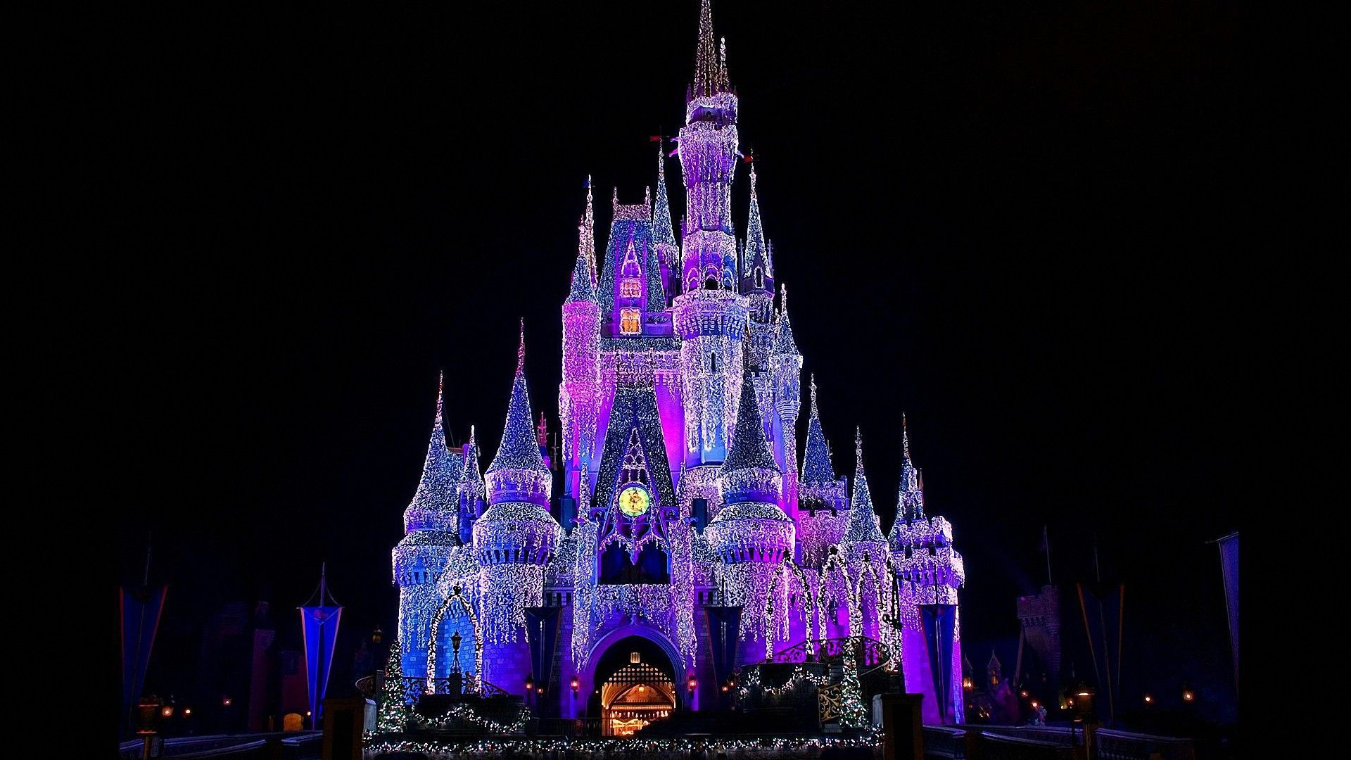 Castello Disney illuminato notte, 1920x1080 1080p, Desktop
