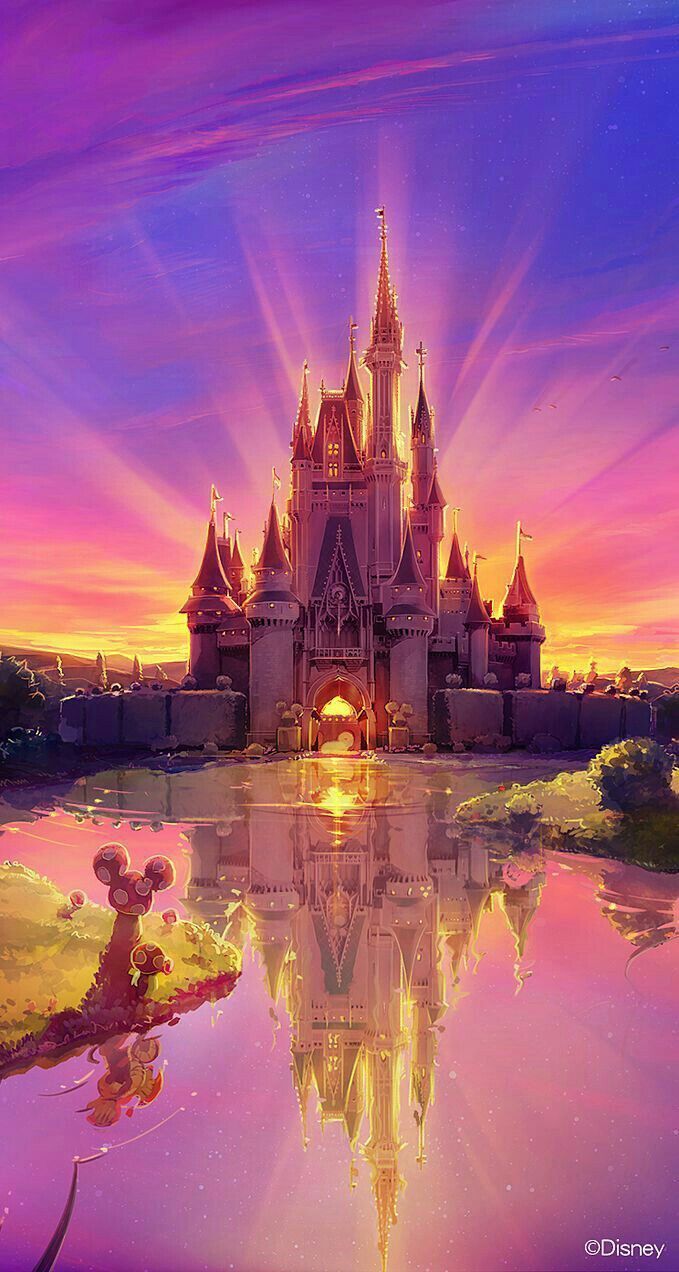 Castello Disney al tramonto, classici d'animazione, 679x1272 Full HD Verticale, iPhone Plus