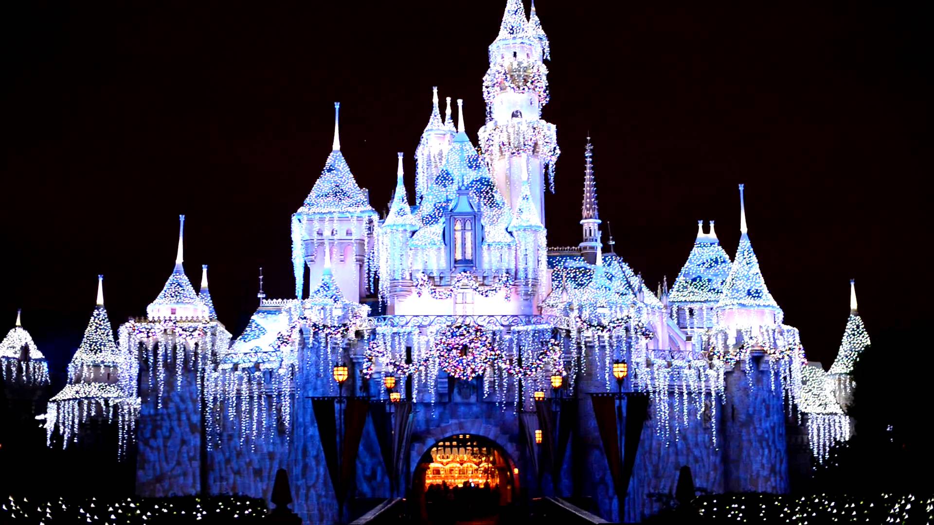 Castello Disney illuminato notte, 1920x1080 Full HD 1080p, Desktop