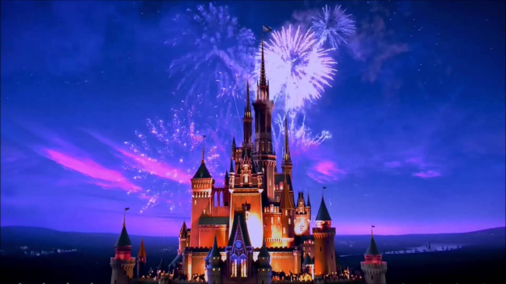 Castello Disney con fuochi d'artificio, 1920x1080 Full HD, Desktop