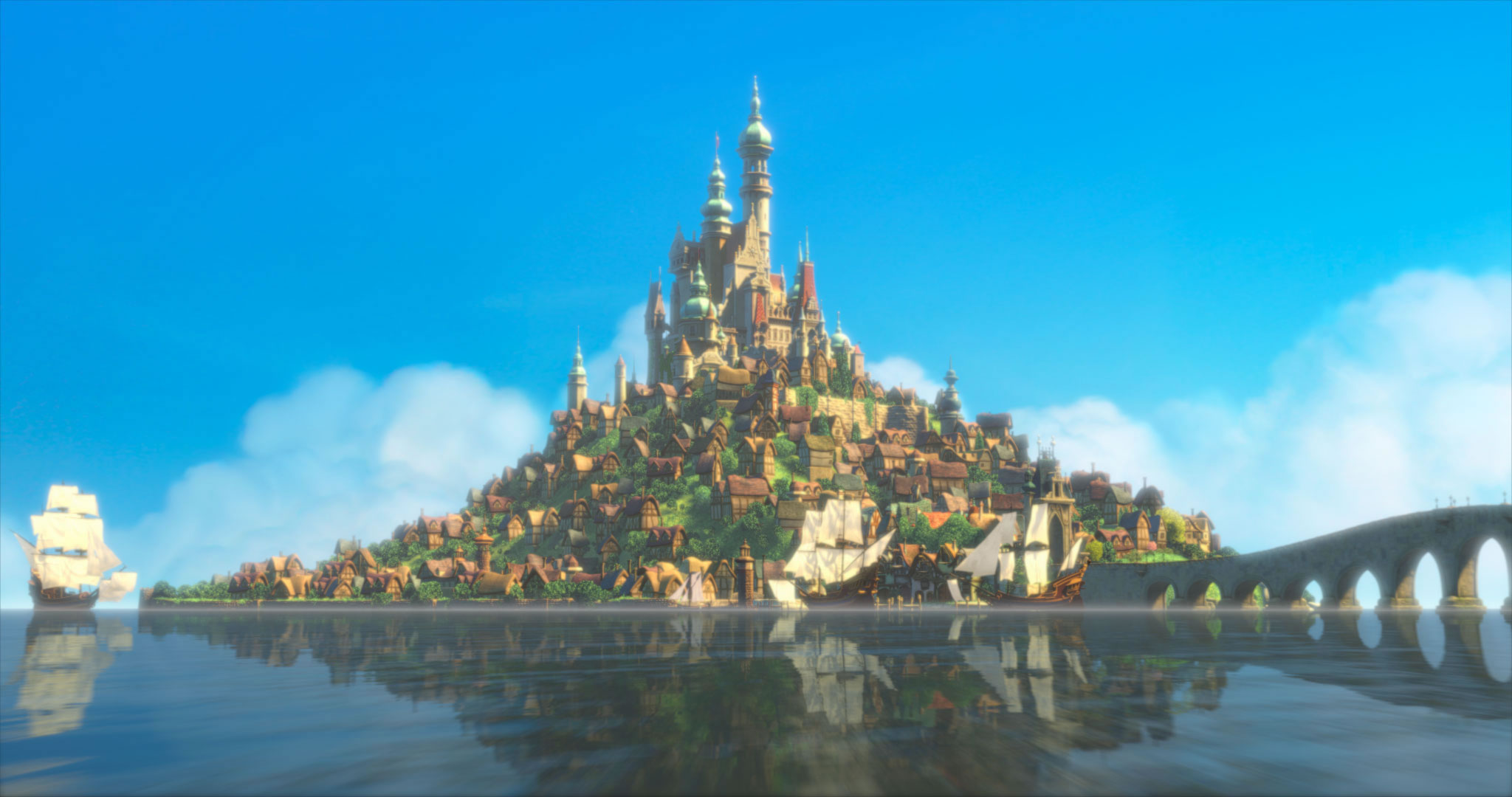 Castello di Rapunzel, Tangled, 2048x1080 Hi-Res, PC Desktop