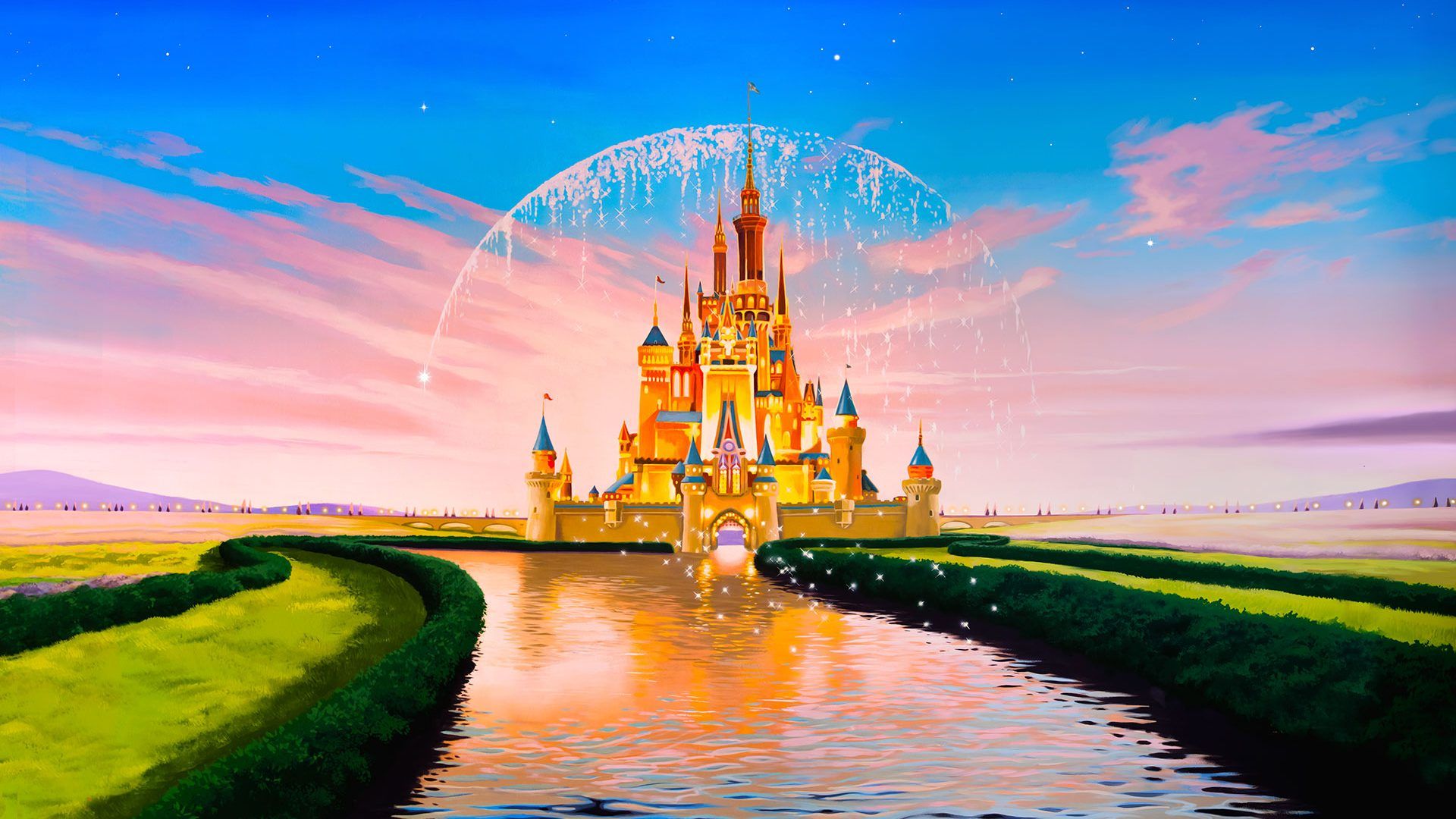 Castello Disney con fuochi artificio, 1920x1080 Full HD, Desktop