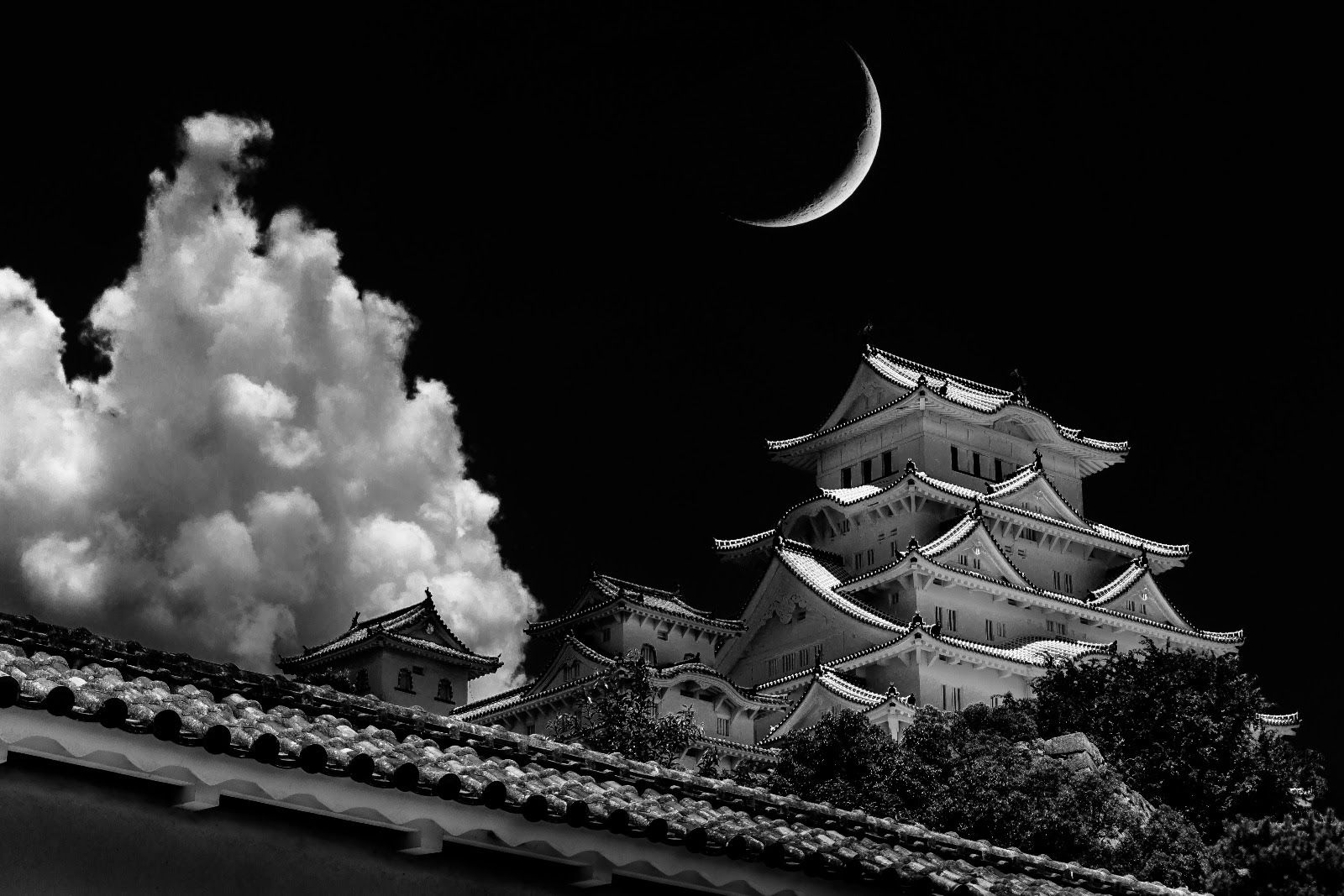 Castello di Osaka di notte, 1800x971 900p, PC