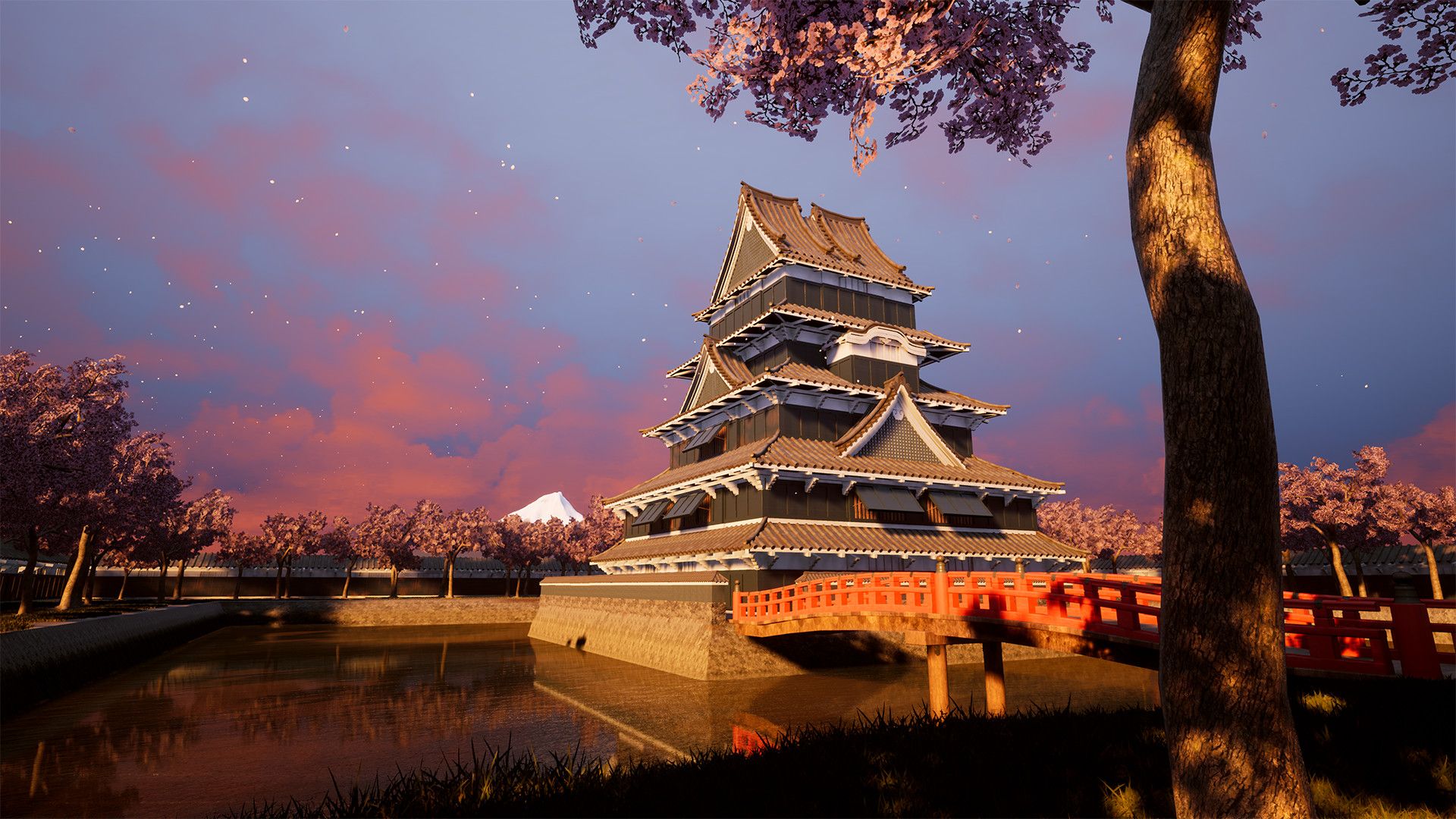 Castello di Osaka di notte, 1280x800 HD, Desktop