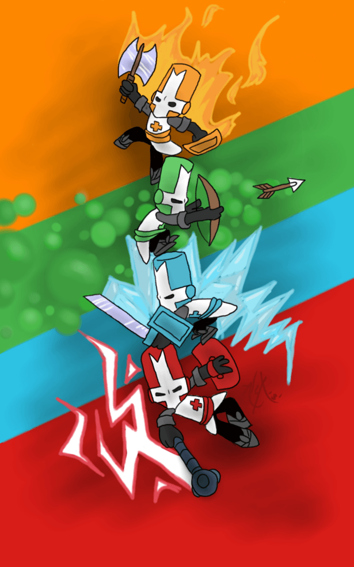 Cavalieri Castle Crashers colorati, 707x1131 Verticale, Telefono