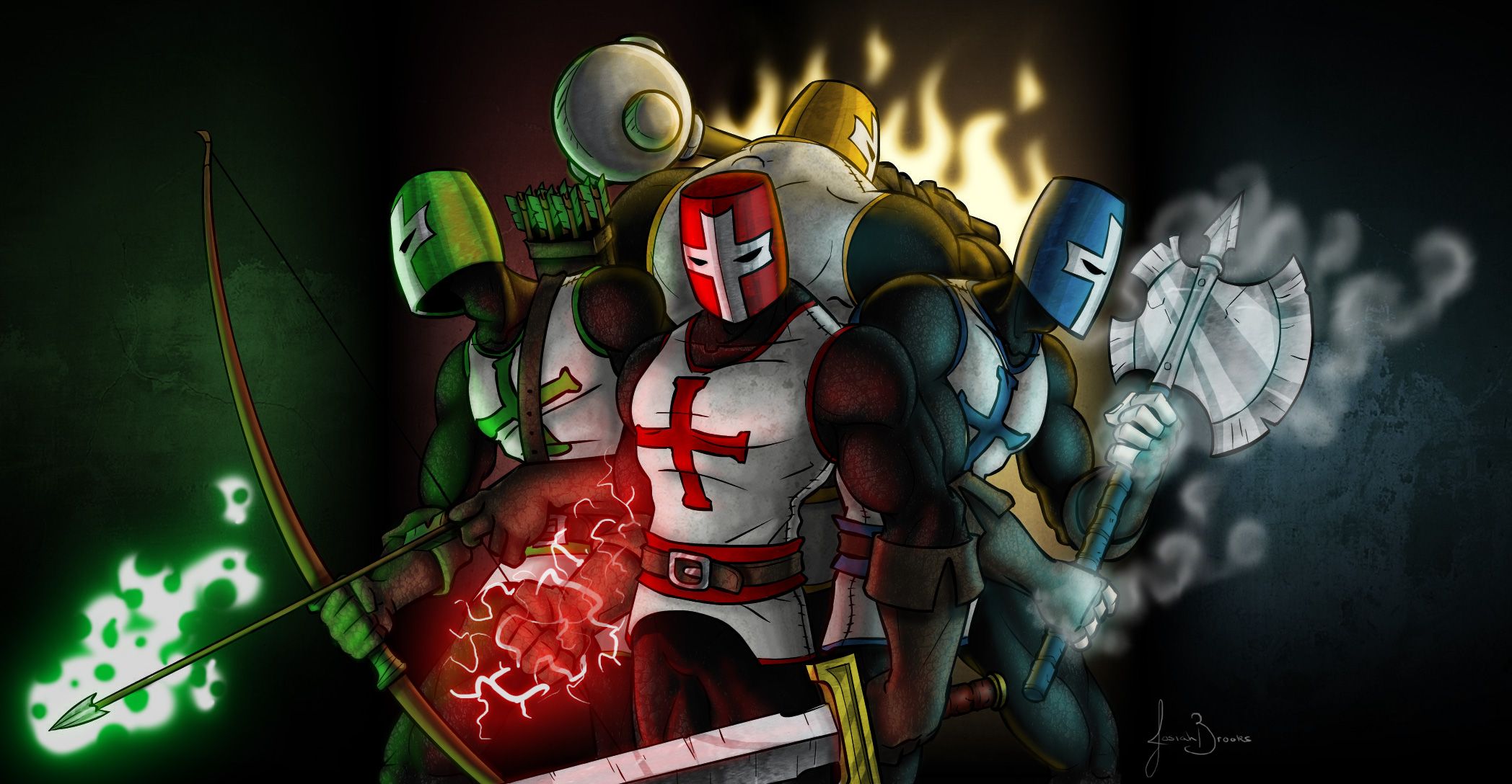 Castle Crashers cavalieri colorati, 2096x1088 alta risoluzione, iMac