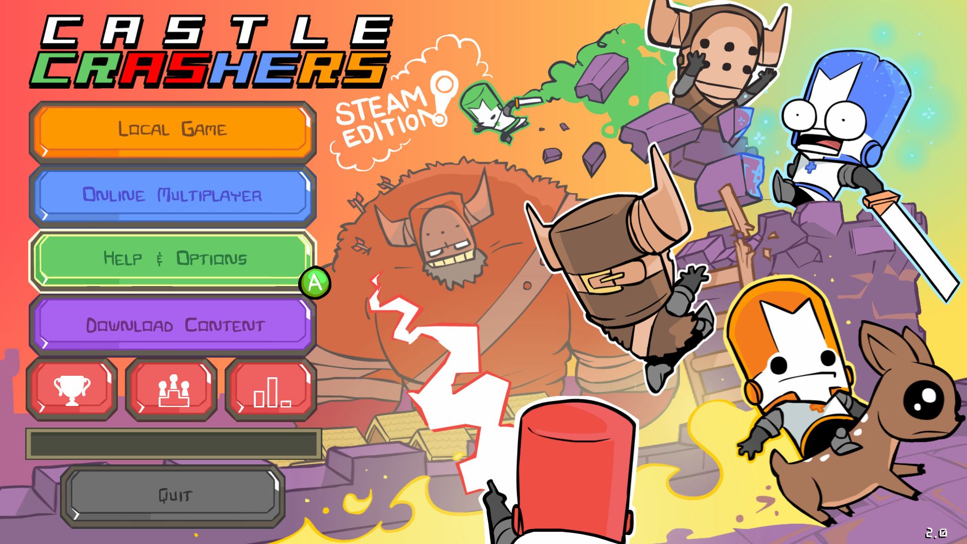 Castle Crashers schermata menu gioco, 1920x1080 Full HD, PC Desktop