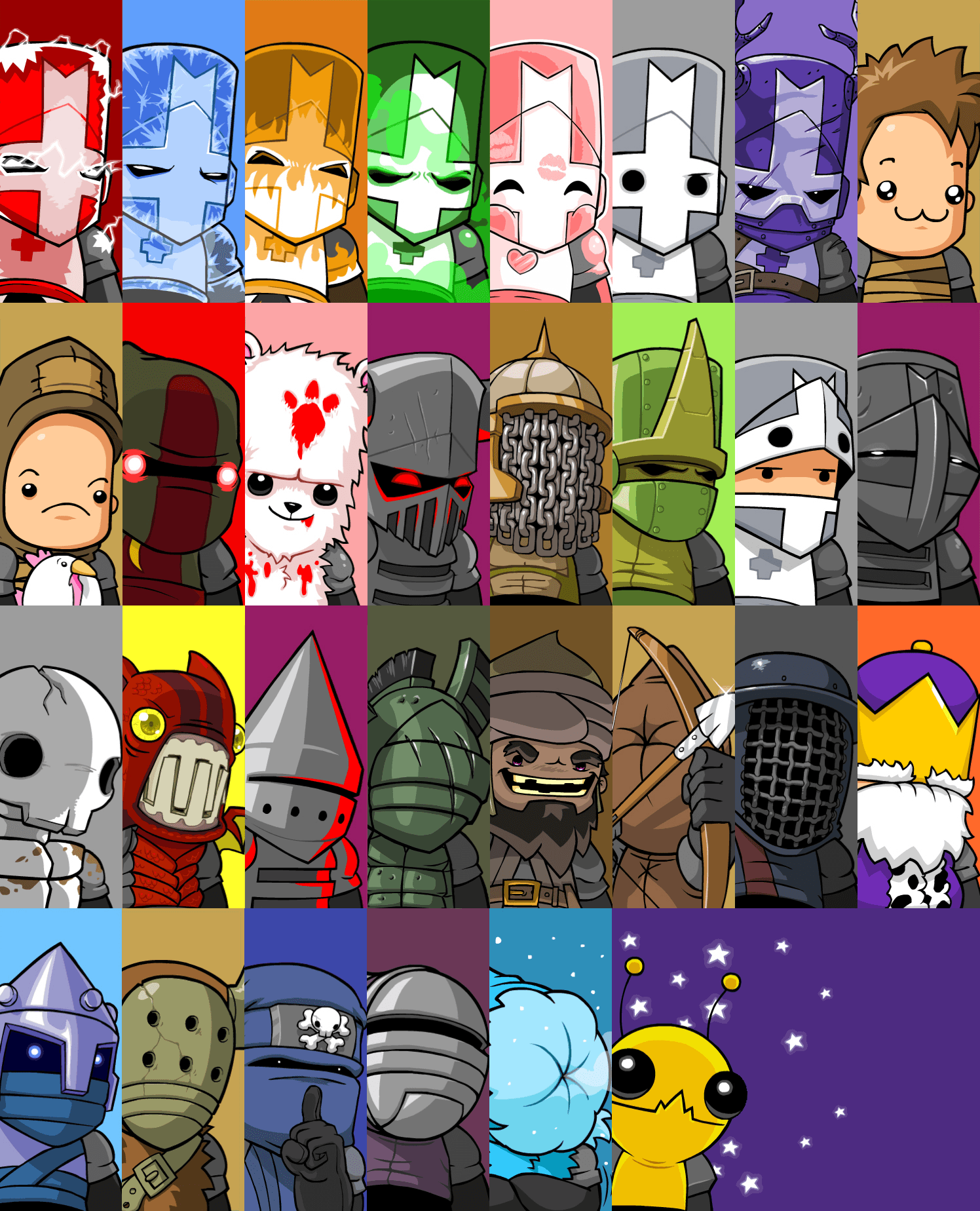 Personaggi Castle Crashers cavalieri colorati, 1496x1848 Full HD Verticale, iPhone