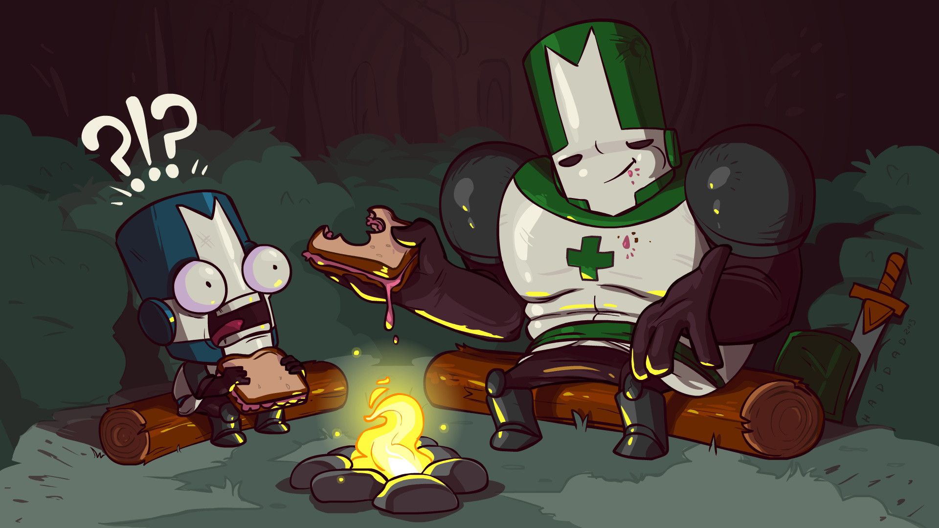 Castle Crashers cavaliere verde falò, 1920x1080 1080p, PC Desktop