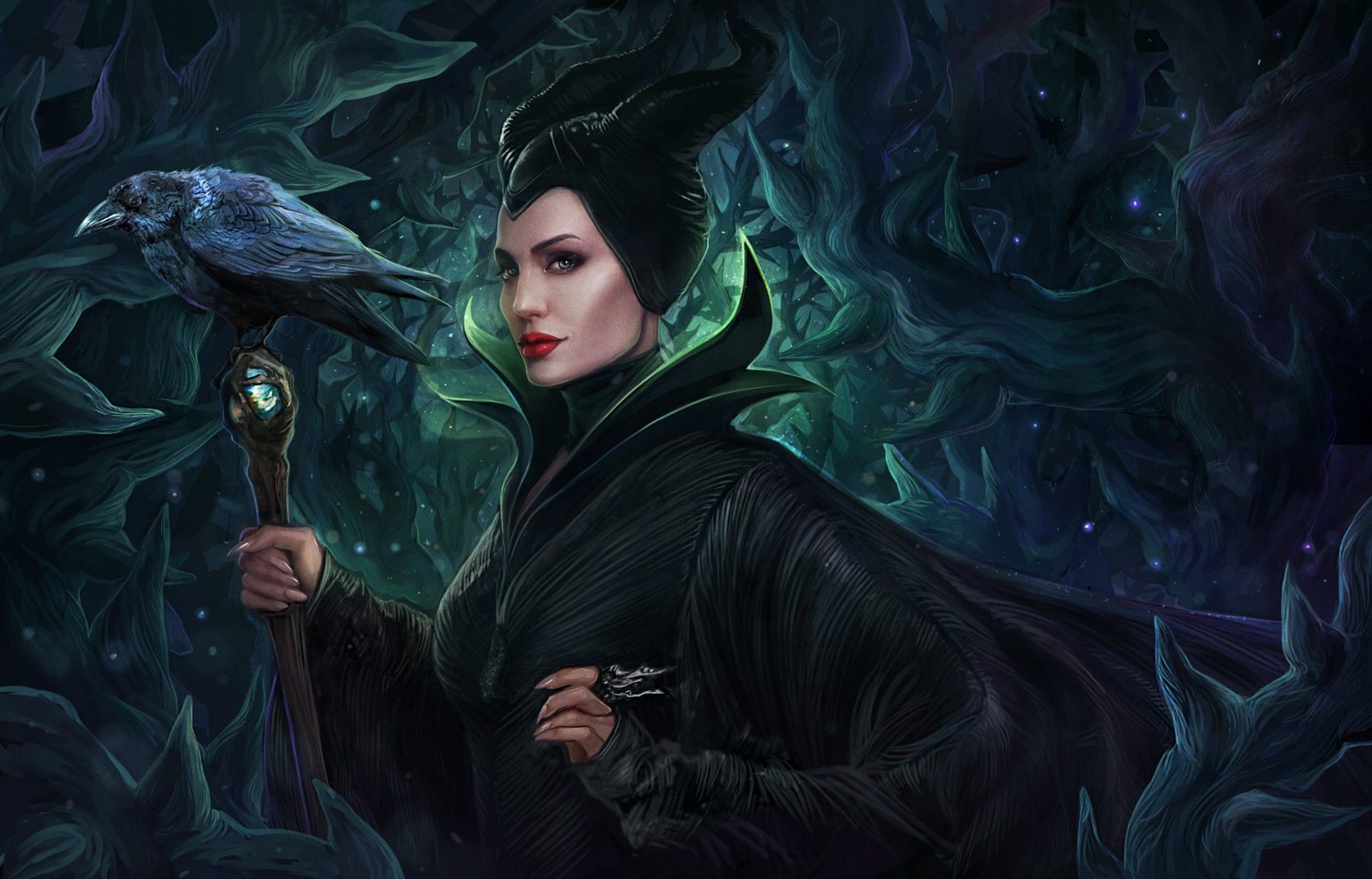 Malefica con corna nere, 5616x3744 UHD, PC 4K
