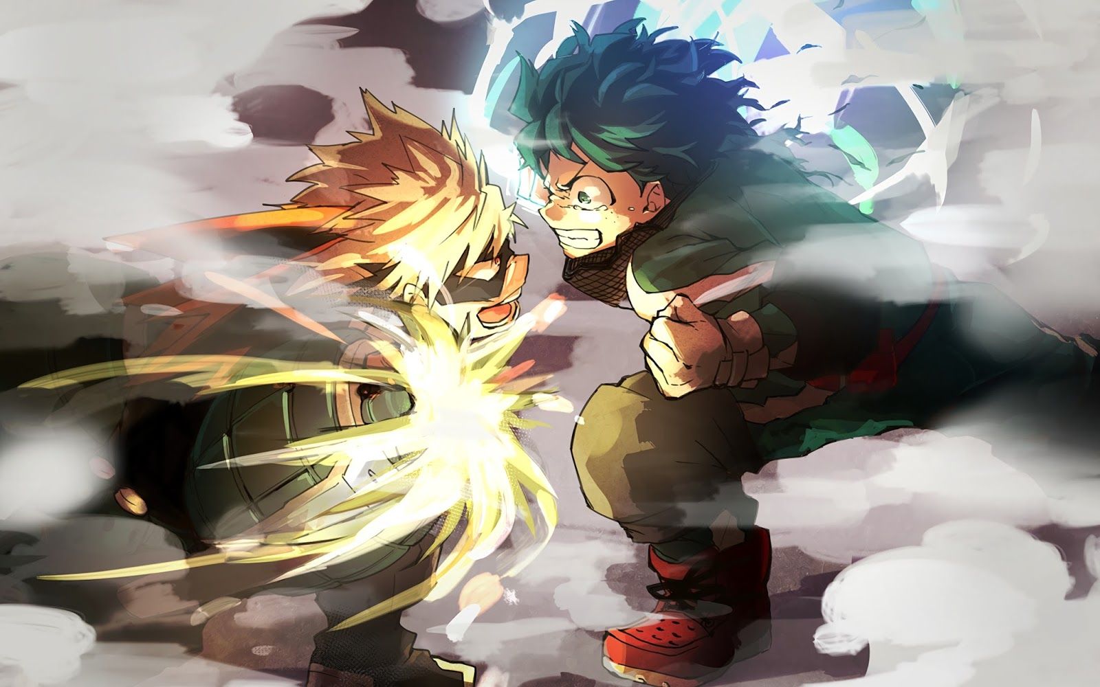 Deku e Bakugo, My Hero Academia, anime shonen, 1600x1000 HD Ready, Desktop