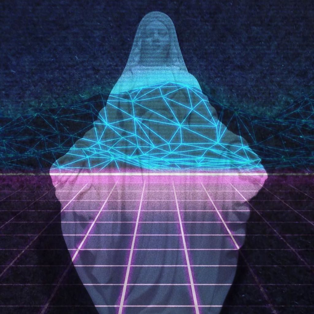 Silhouette Madonna stile vaporwave, 1024x1024 HD, Laptop