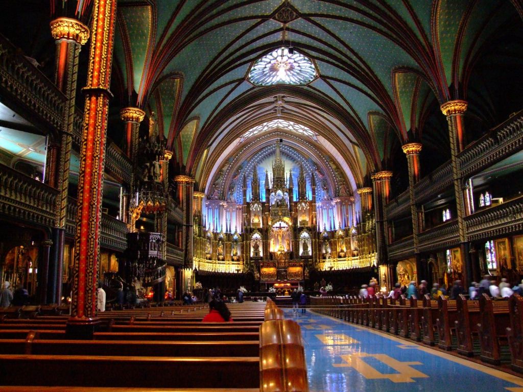 Interno basilica Notre-Dame Montreal, 1024x768 HD, PC