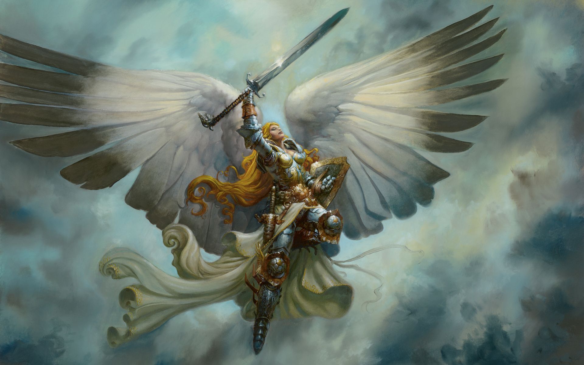Cavaliere alato con spada, 1920x1200 Full HD+ WUXGA, Desktop