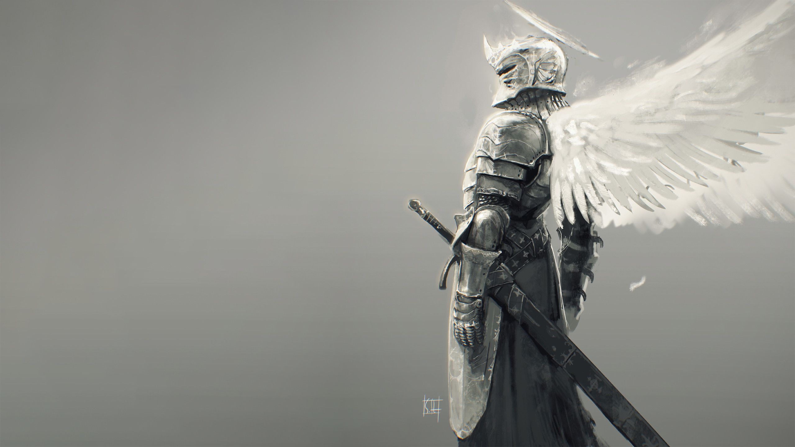Cavaliere alato con spada, 2560x1440 1440p, Monitor Gaming