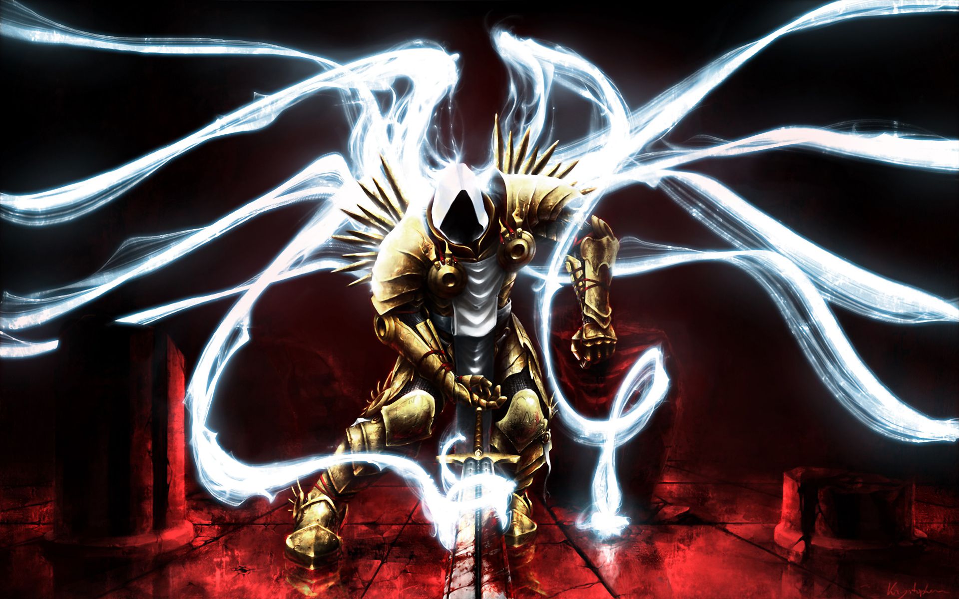 Cavaliere alato dorato guerriero, 1920x1200 Full HD+, Laptop
