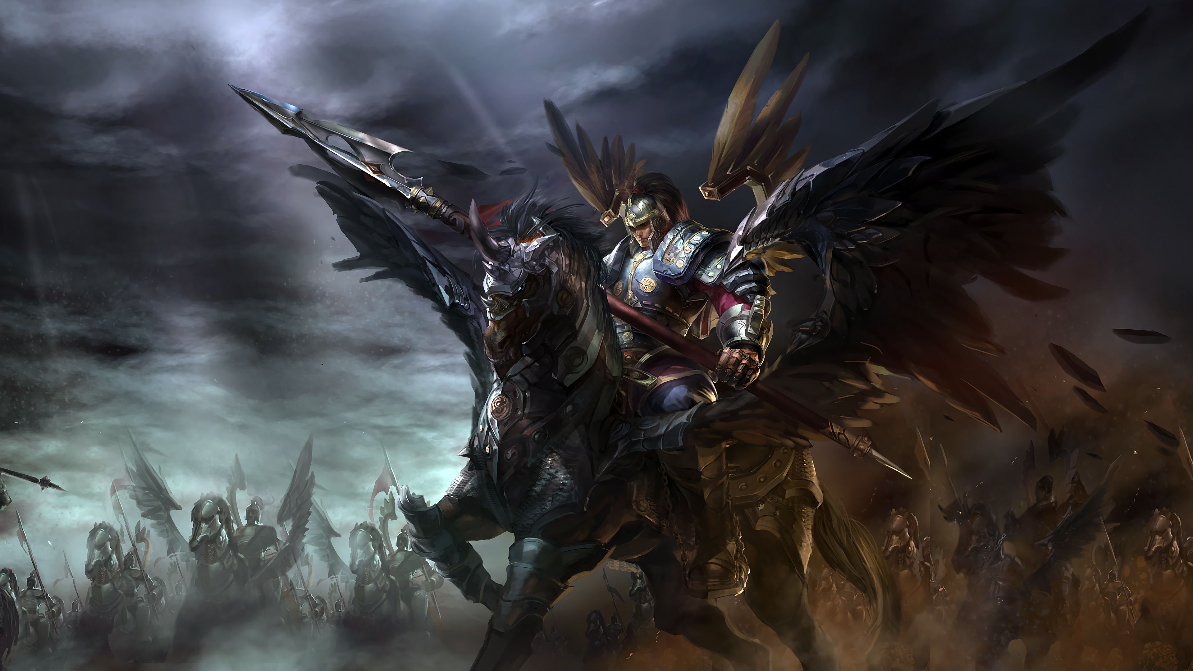 Cavaliere alato Xin Zhao LoL, 3840x2160 UHD, Monitor 4K