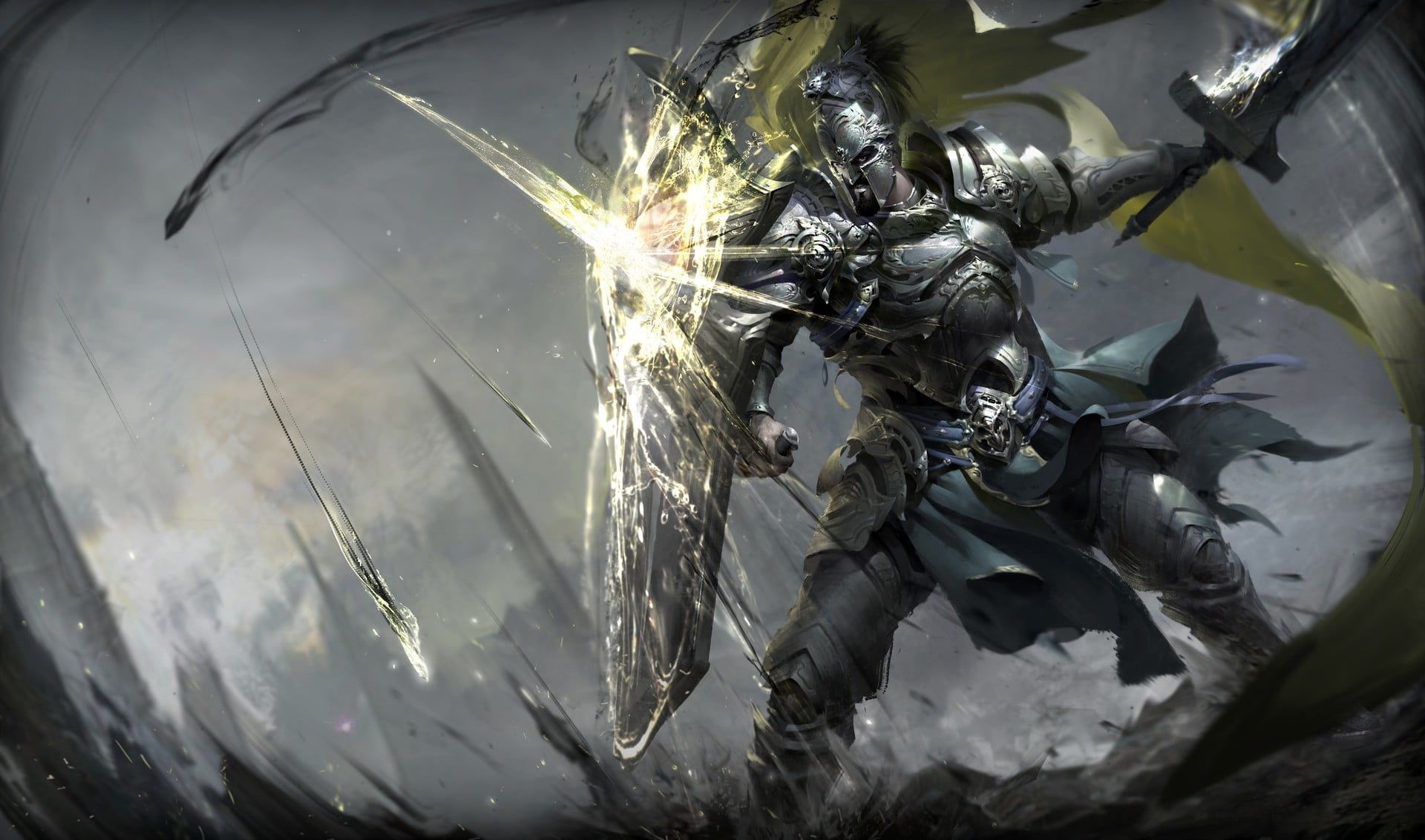 Cavaliere con spada e scudo, 1920x1132 Full HD 1080p, Desktop