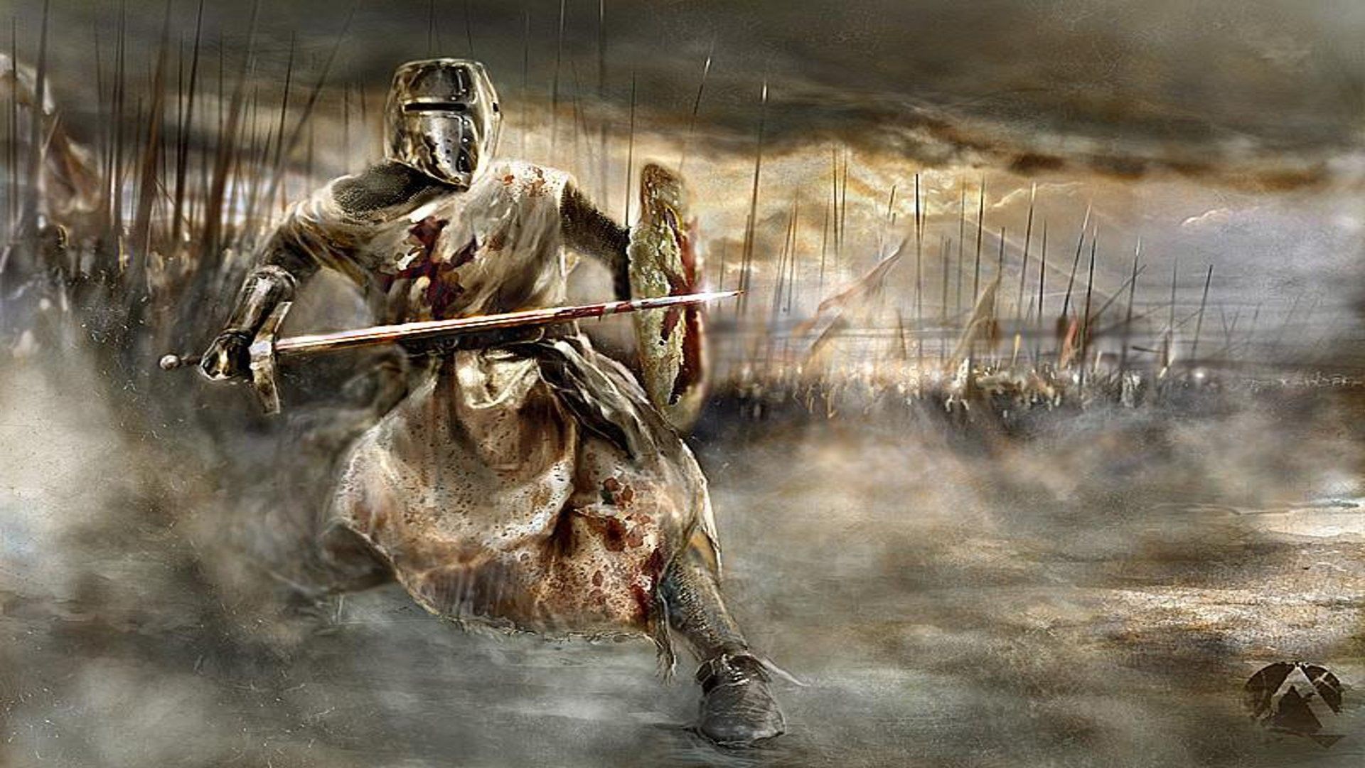 Cavaliere crociato a cavallo, 1920x1080 Full HD, Desktop
