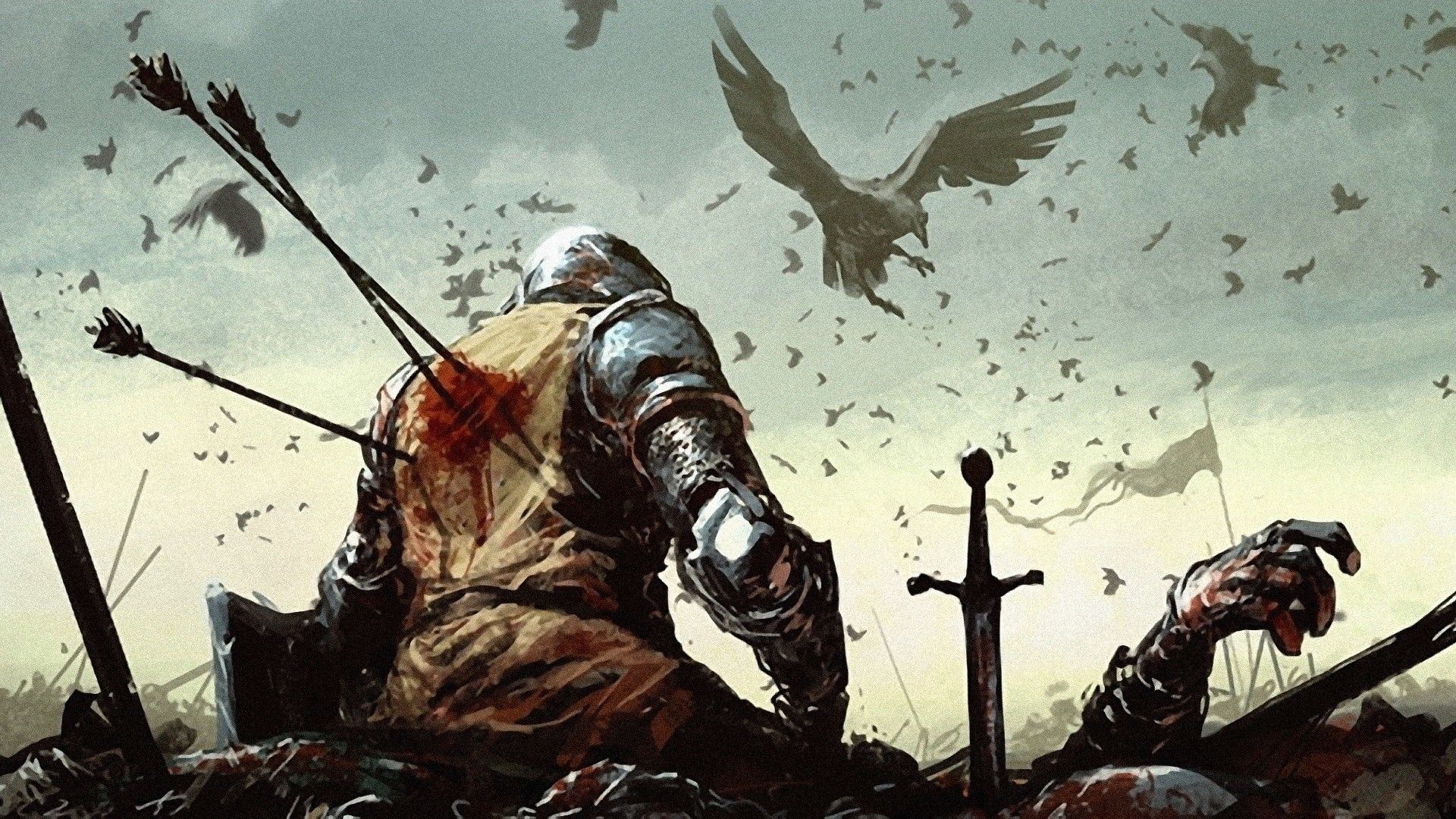 Cavaliere ferito su campo battaglia, 1920x1080 Full HD, Desktop
