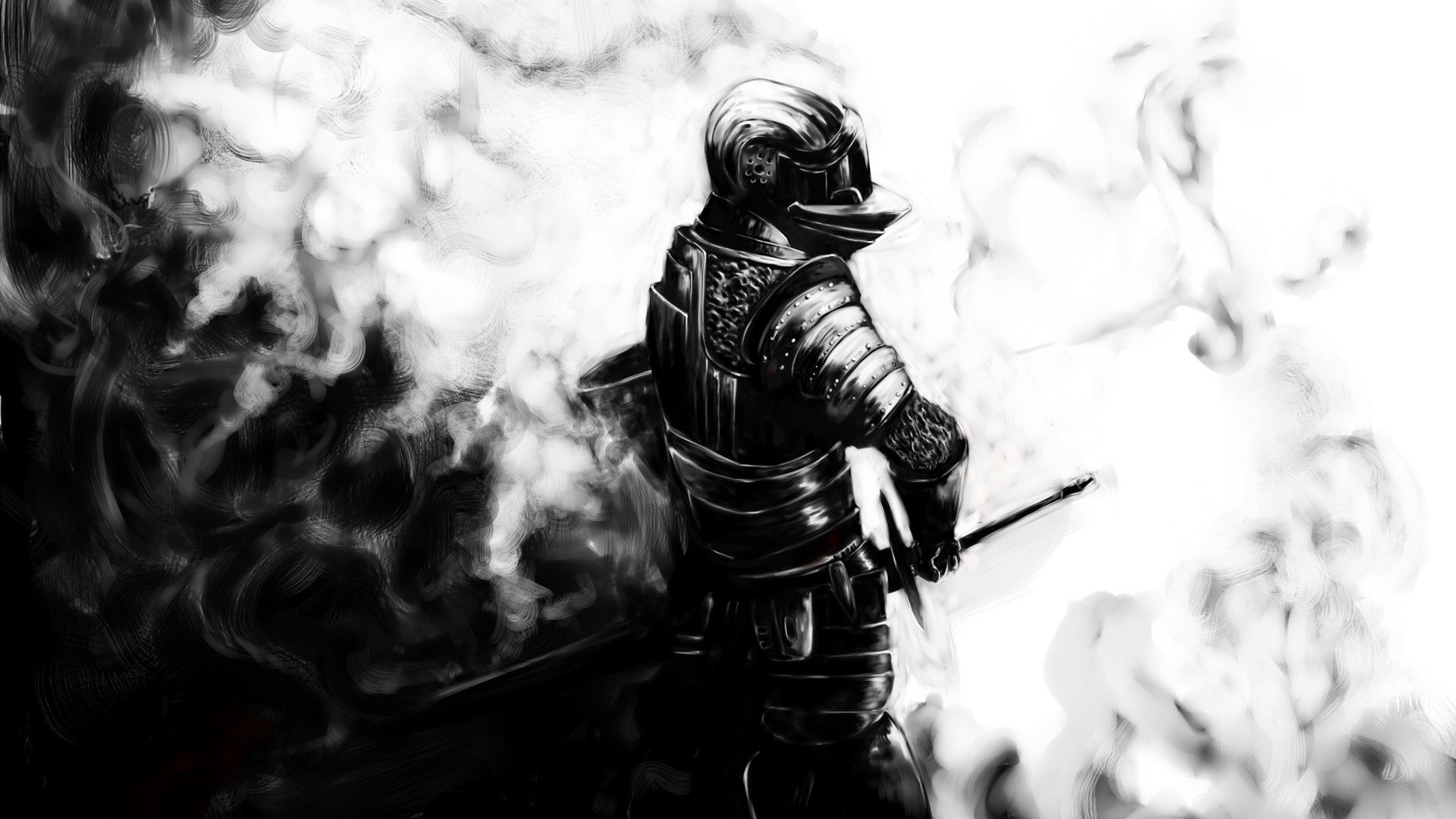 Cavaliere nero armatura mantello rosso, 1920x1080 1080p, Laptop