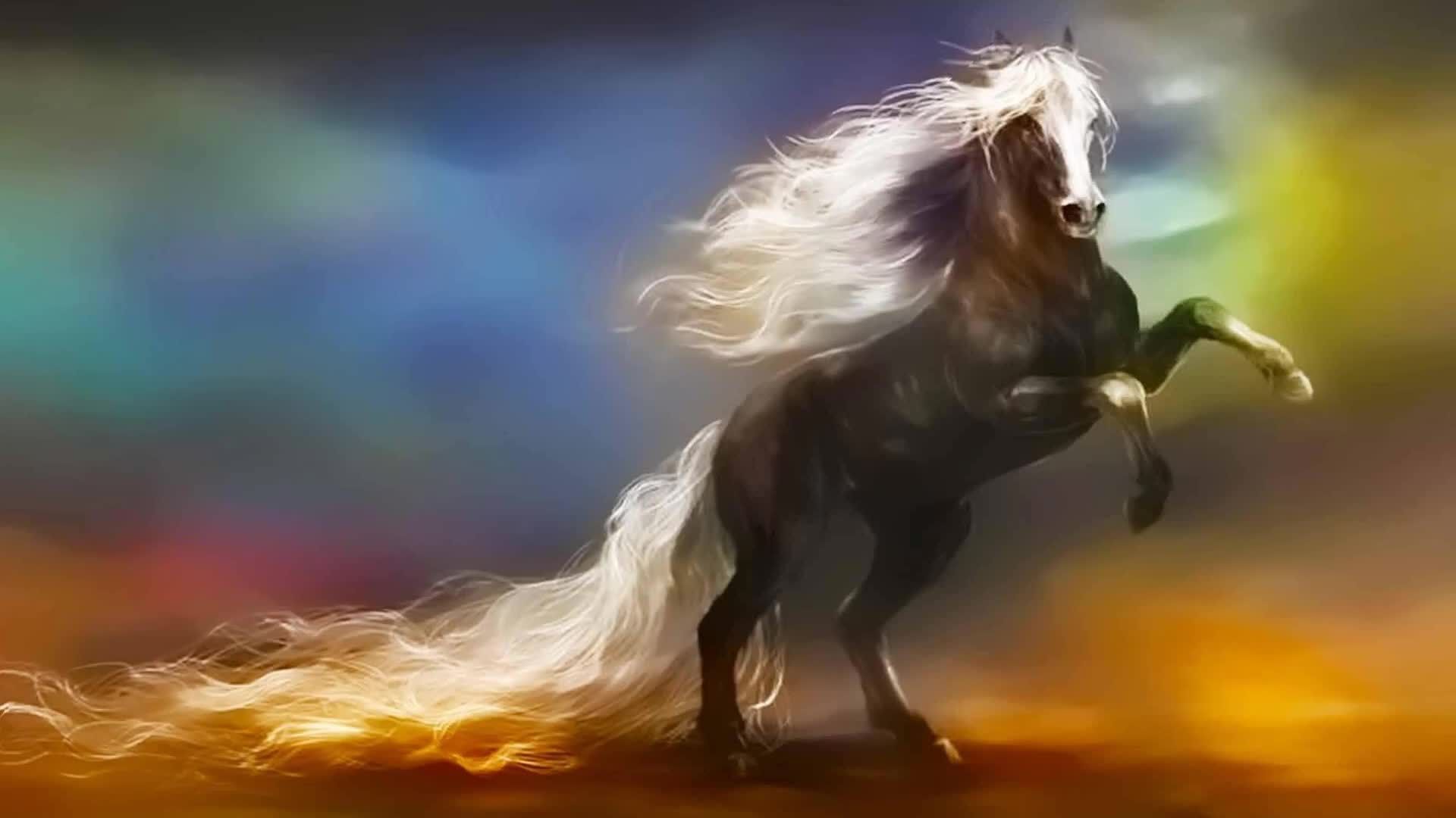 Cavallo nero criniera bianca, 1920x1080 1080p, PC Desktop