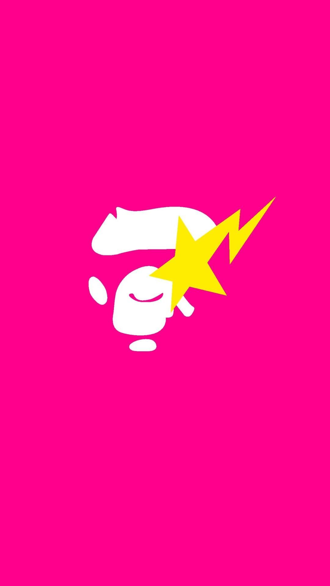 Logo Bape testa scimmia rosa, 1081x1920 Verticale, Mobile