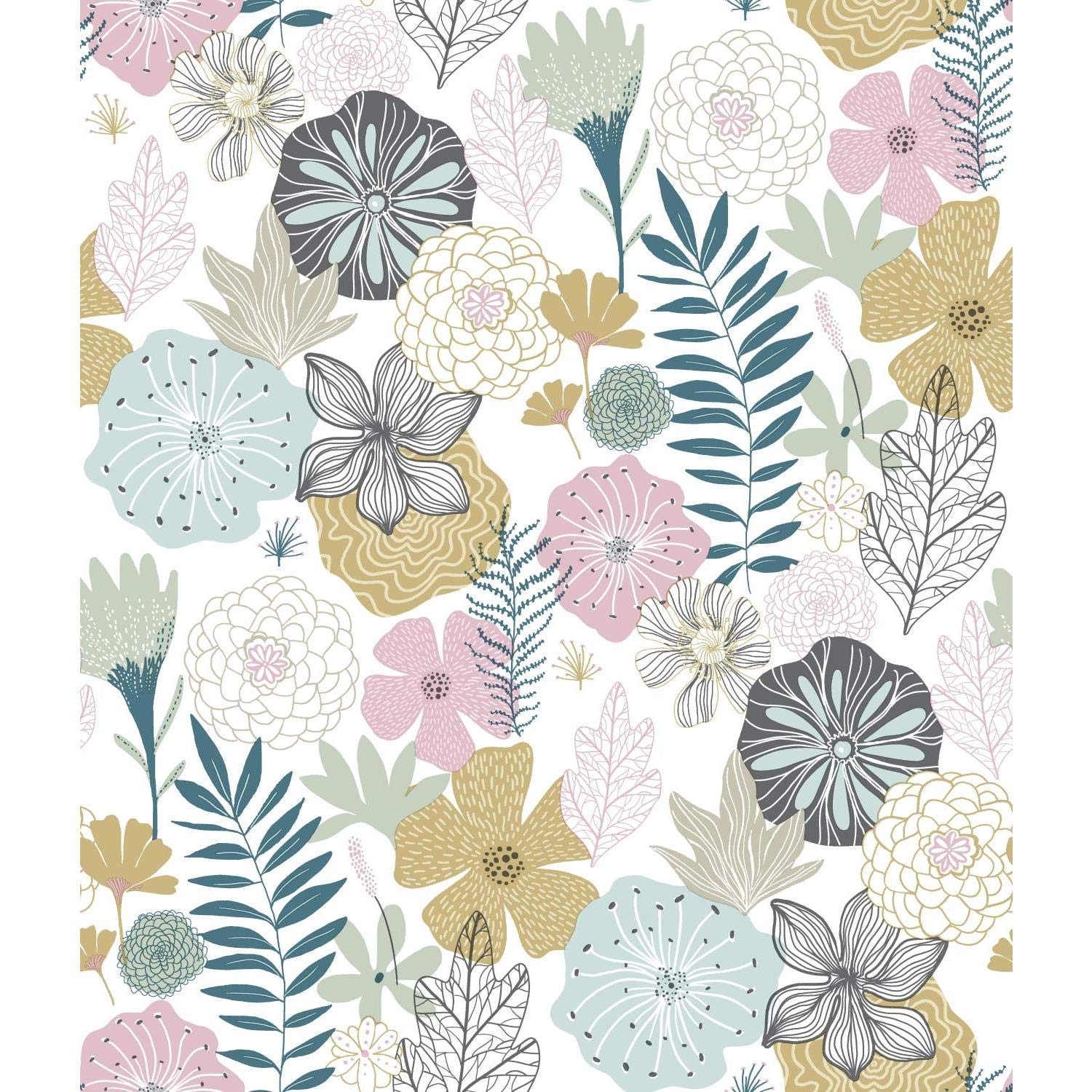 Fiori disegnati pastello rosa, 1500x1500 720p, Laptop