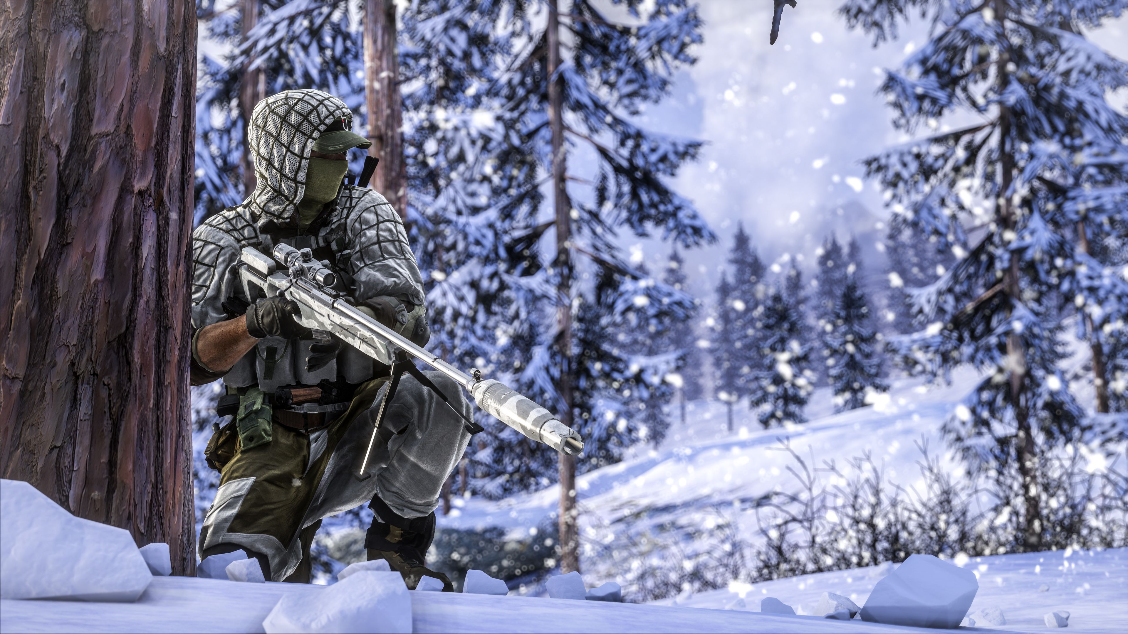 Cecchino Battlefield 4 nella neve, 3840x2160 4K Ultra HD, Monitor 4K