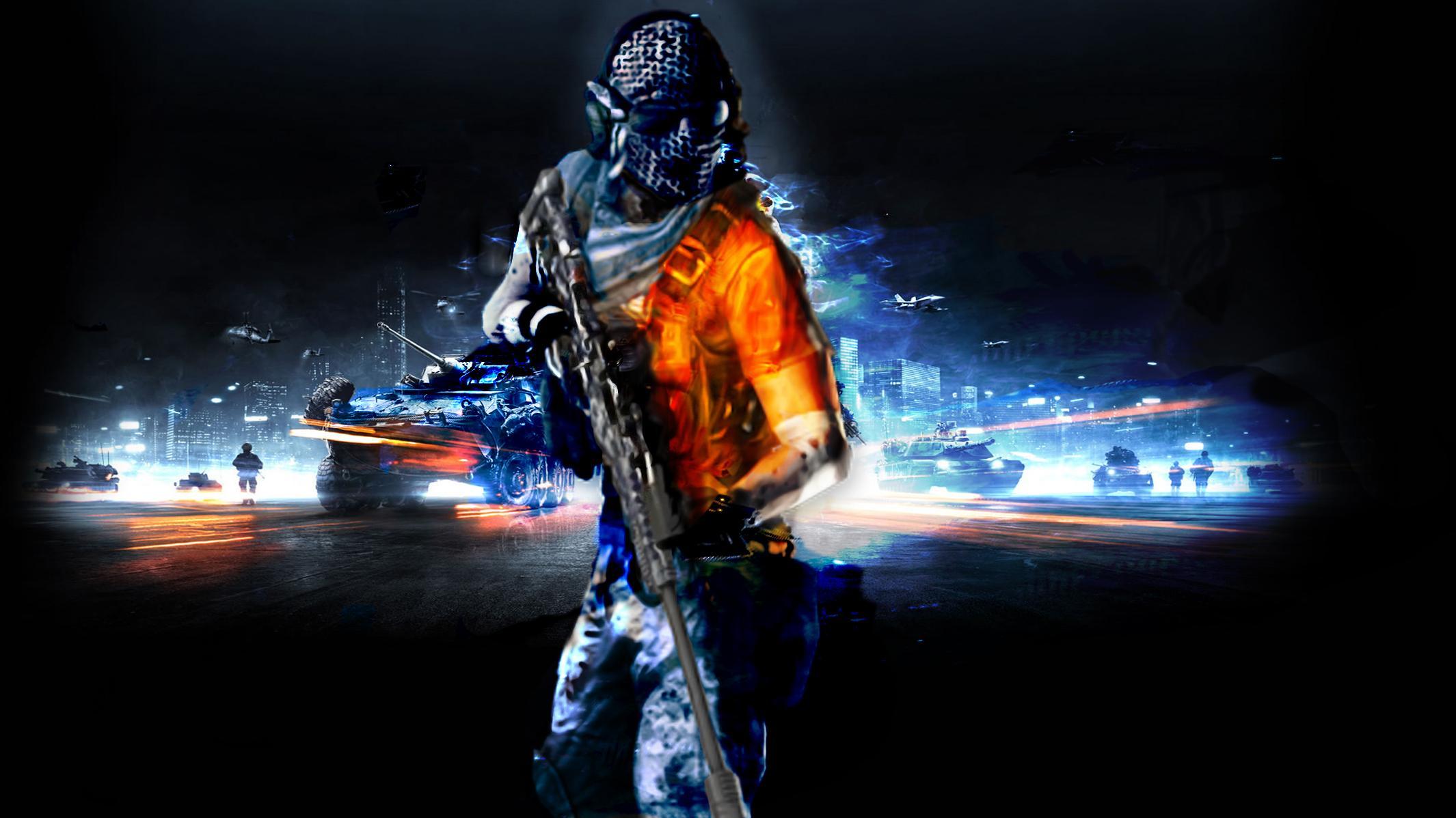 Cecchino Battlefield 3 arancione blu, 2130x1198 alta risoluzione, Desktop