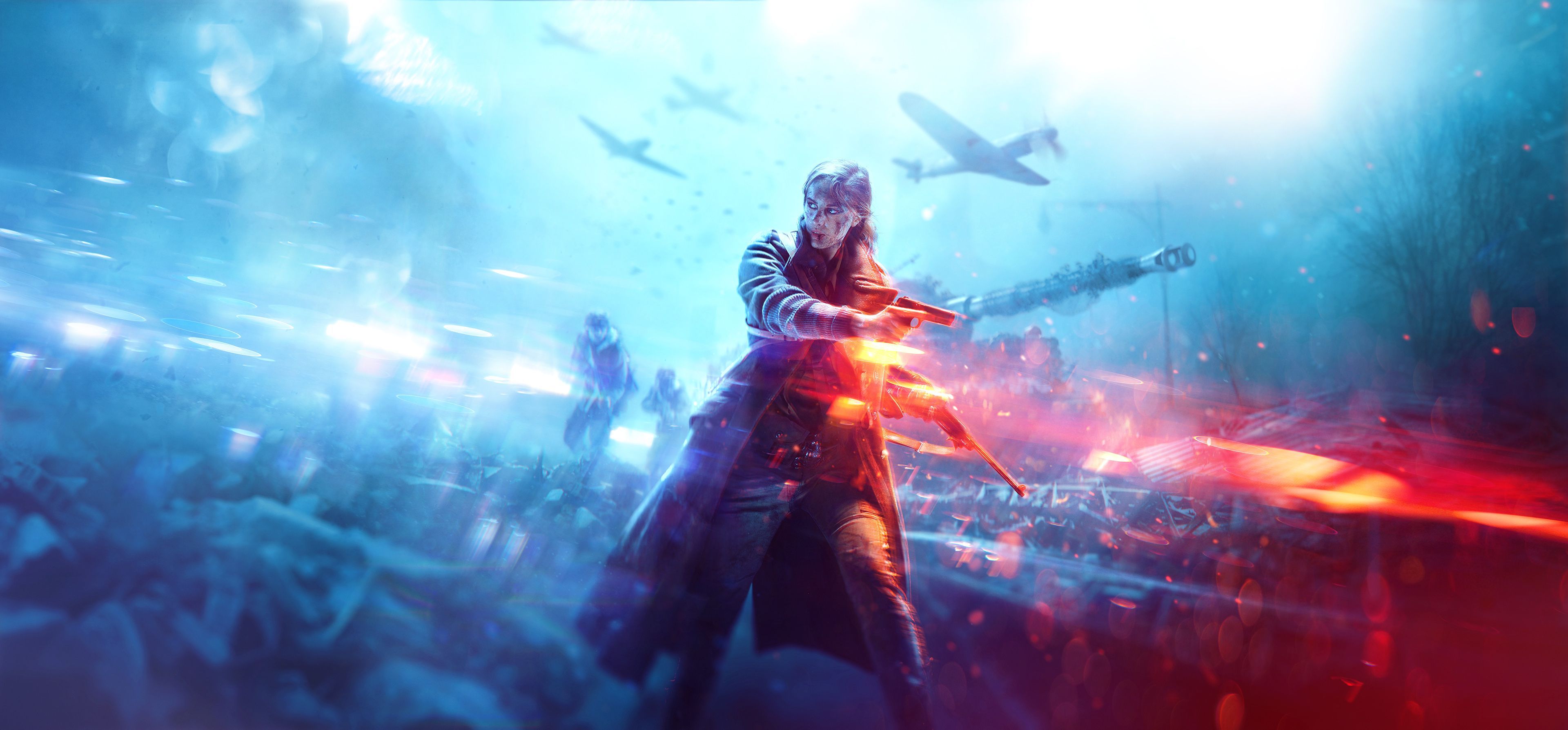 Cecchino Battlefield 5 blu, 3840x1787 UHD, PC 4K