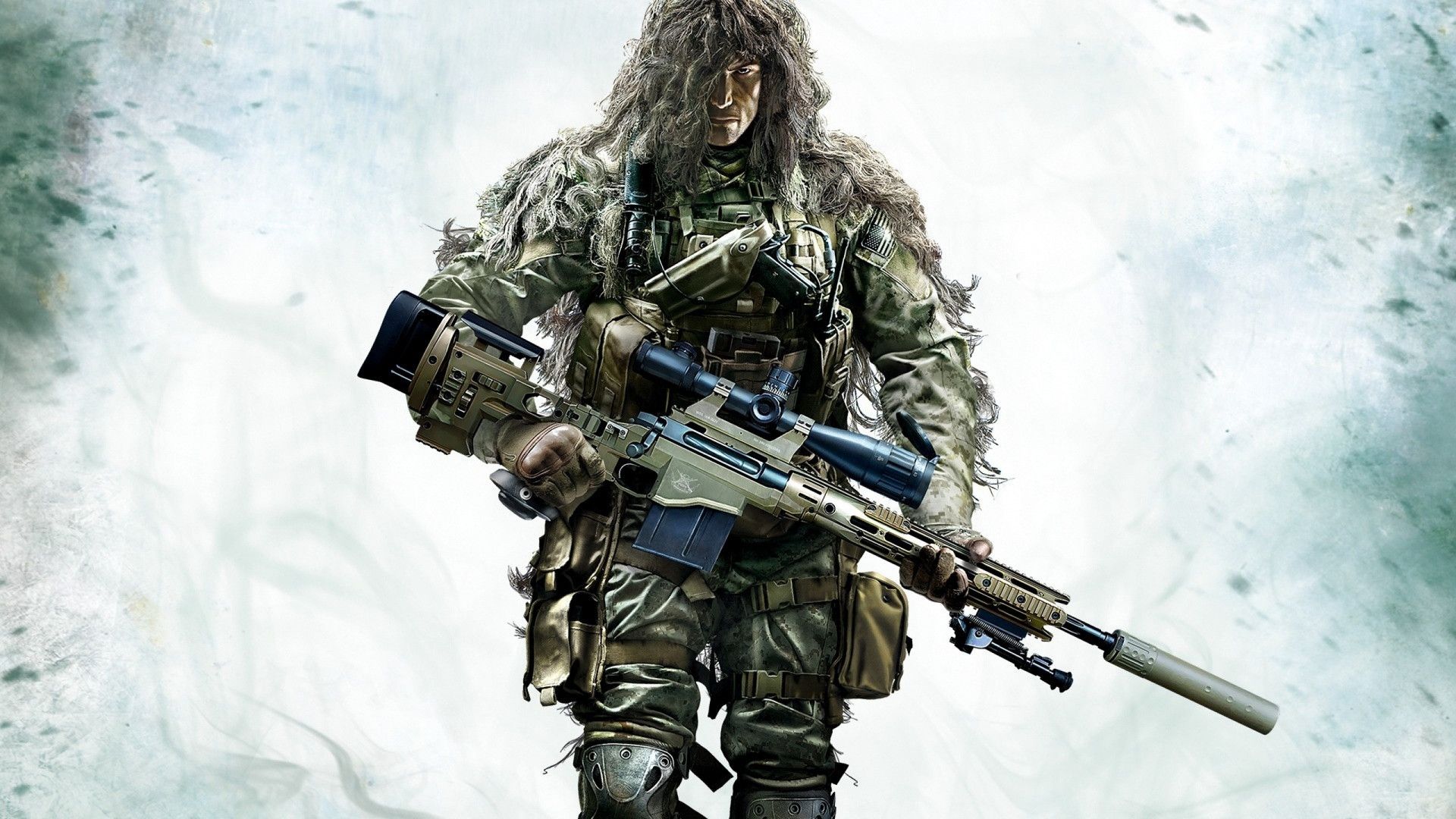 Cecchino con tuta ghillie, 1920x1080 Full HD 1080p, Desktop